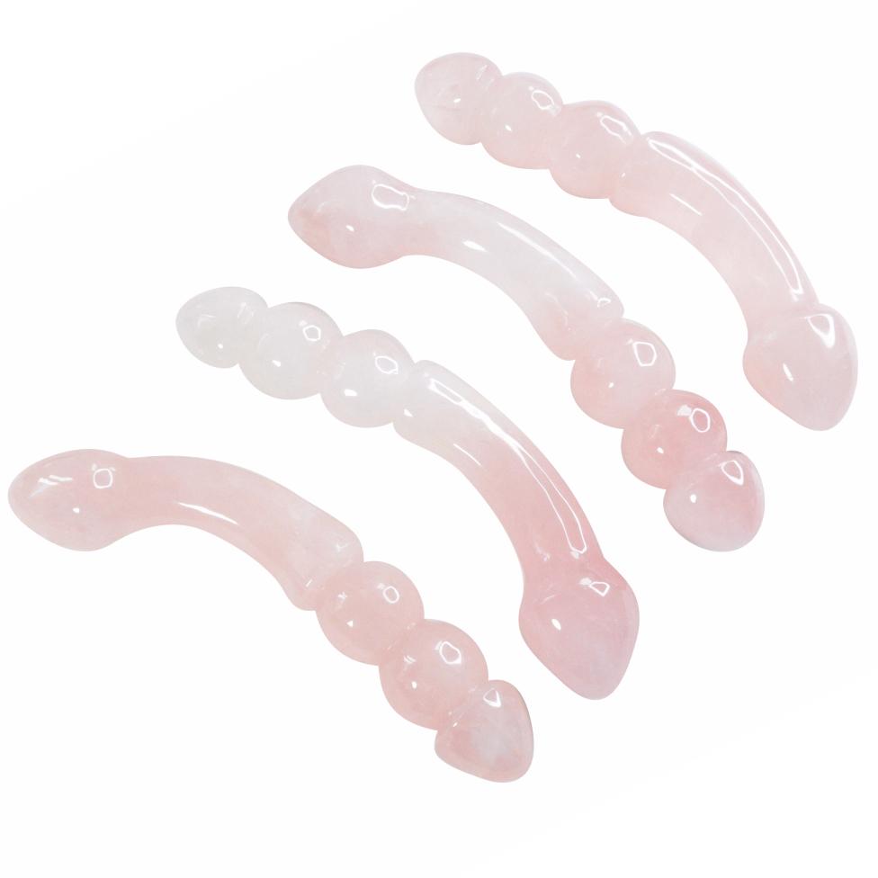 Rose Quartz Beaded Yoni Wand for Pleasure & Relaxation - Sensual Massage, Chakra Healing & Self-Care Rituals
