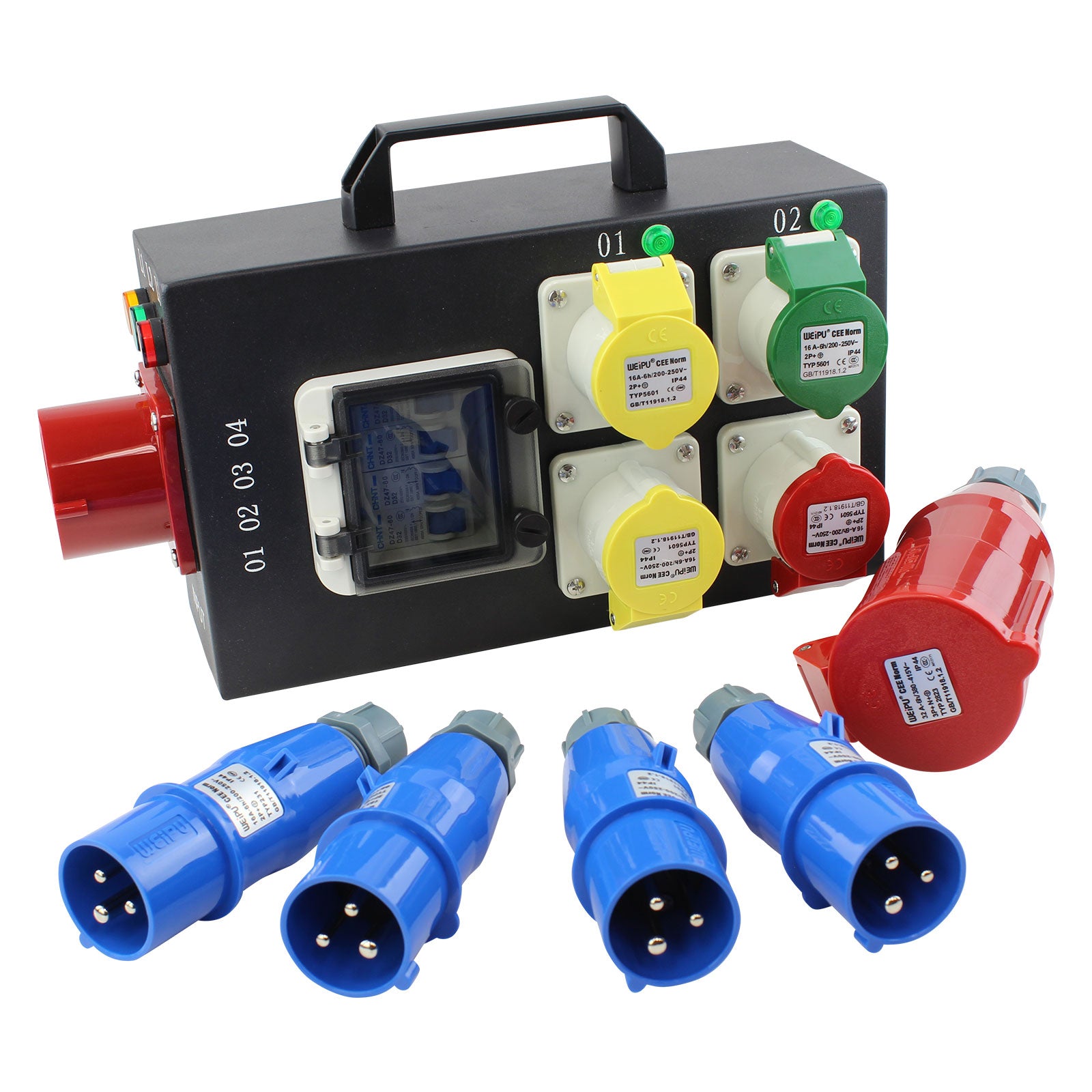 Blastking VPB 110 1 In 4 Out Power Distribution Box with Camlock Fittings - 110V Heavy Duty Electrical Splitter for Construction Sites, Outdoor Events, and Emergency Power Supply