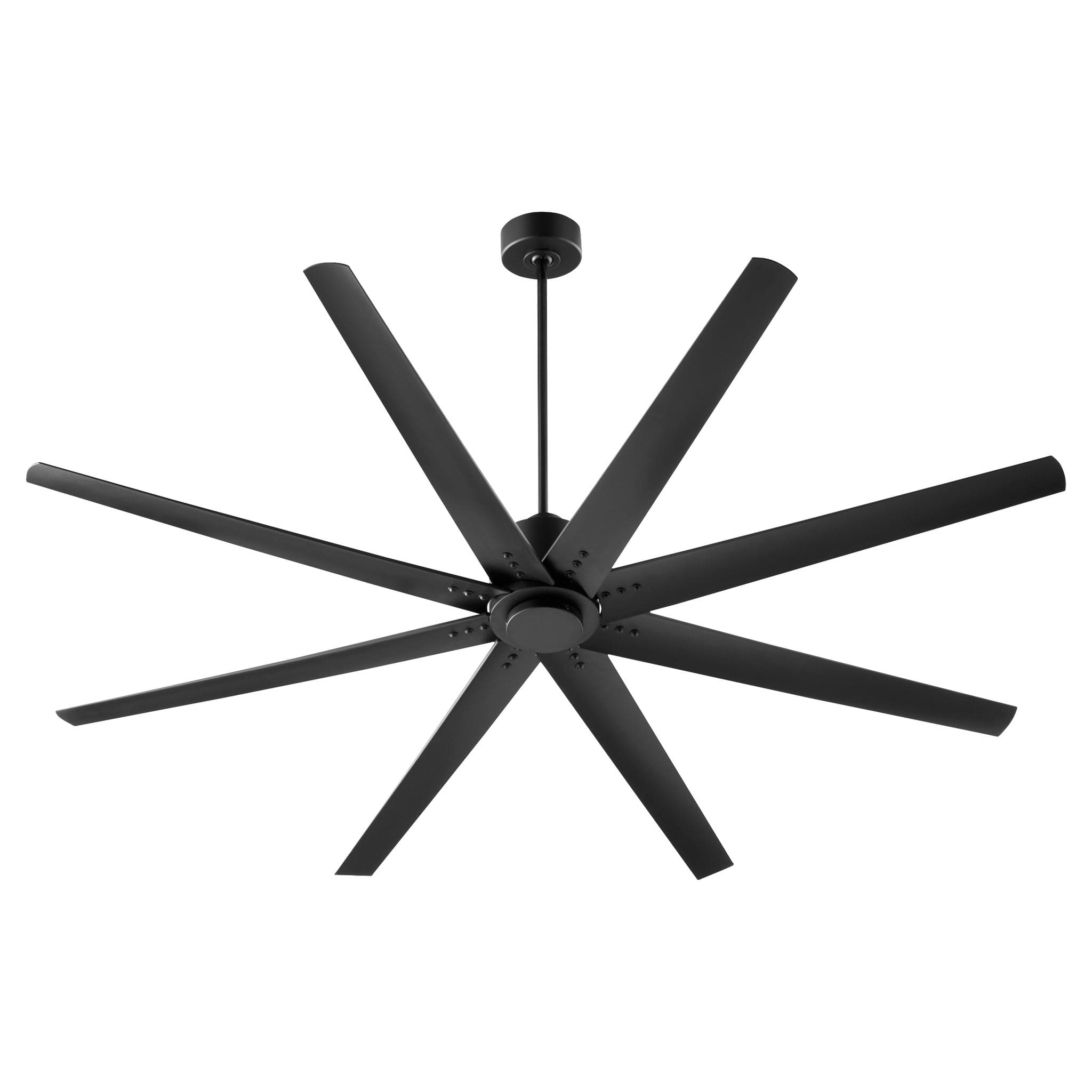 Oxygen FLEET 3 108 1515 72-Inch Ceiling Fan with Remote Control, 8 Blades, 6-Speed Reversible, Black on Black - Perfect for Living Room, Bedroom, and Outdoor Spaces