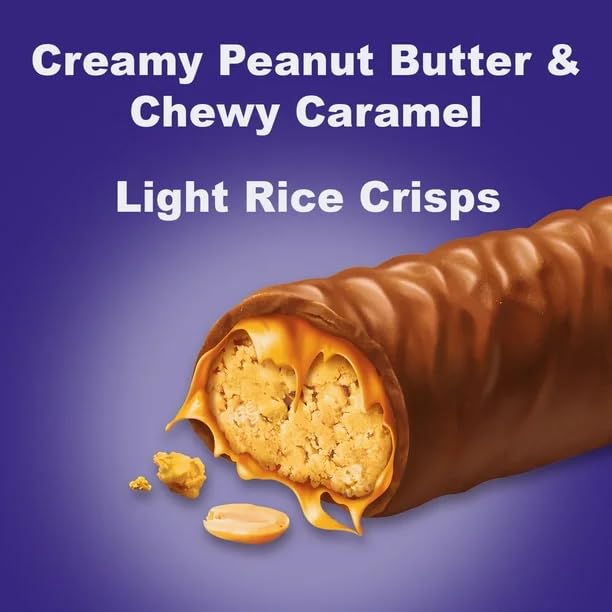Cadbury Wunderbar Chocolate Candy Bars - 4 Pack (232g/8.18oz) with Ice Pack - Rich Caramel & Peanut Filling - Canadian Import - Perfect for Snacking, Gifts & Party Treats