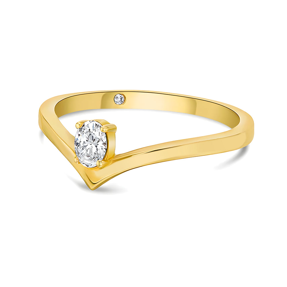 Lab Grown Diamond Solitaire Ring - V-Shaped Oval Cut Engagement Ring for Women | Perfect for Proposals, Weddings & Anniversary Gifts