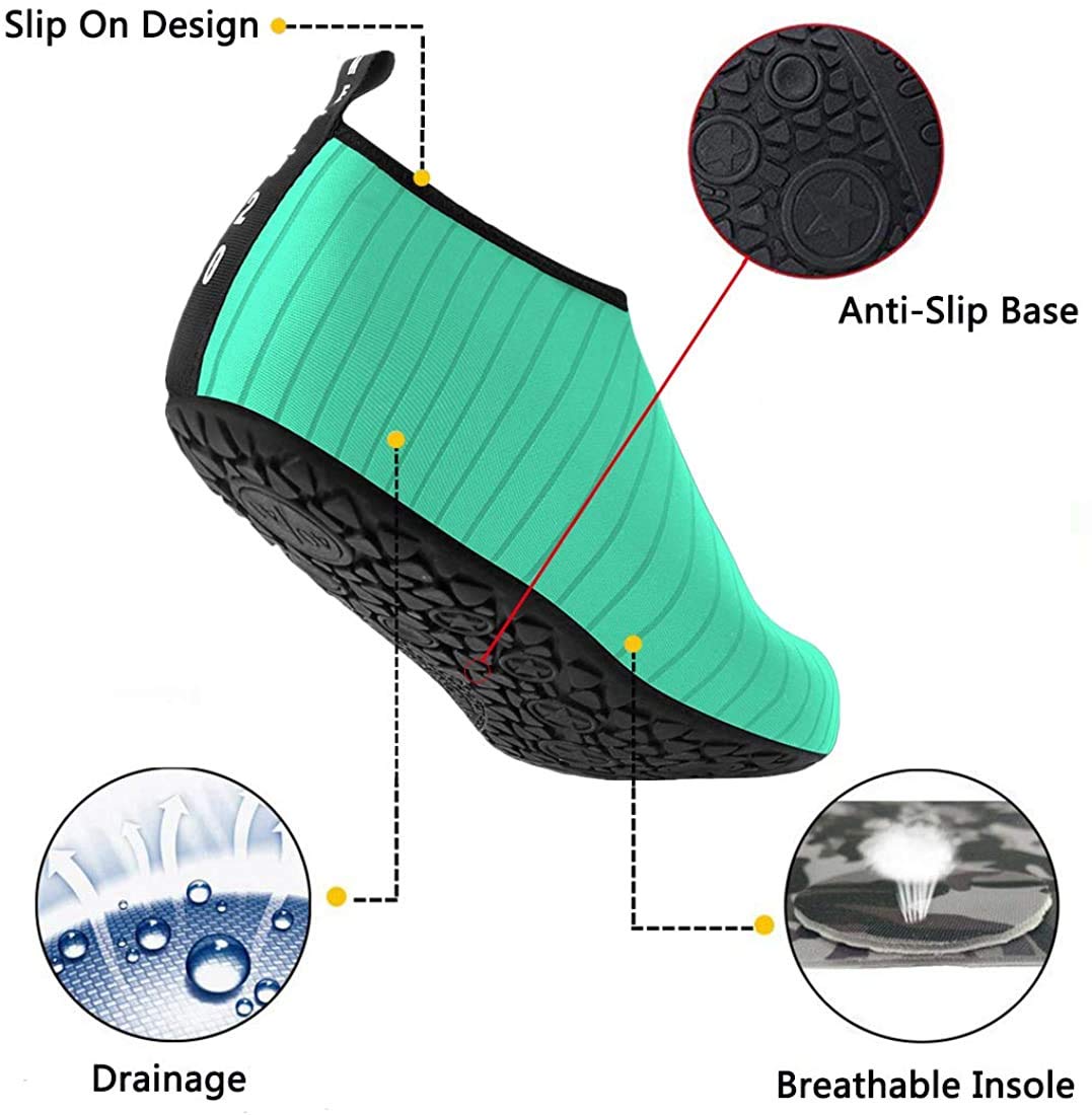 Rokiemen Women's & Men's Quick-Dry Water Shoes - Barefoot Aqua Socks for Swimming, Surfing, Diving, Yoga & Beach Activities | Lightweight & Flexible Water Sports Shoes