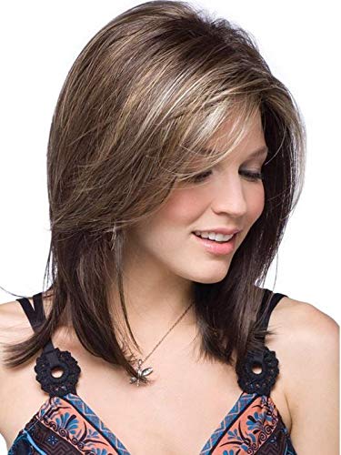 Jackson Wig Dark Chocolate Brown - 9 Inch Layered Mid-Length Synthetic Hair Wig with Teased Ends & Open Weft Cap | Includes Comb & Hair Loss Guide | Perfect for Daily Wear, Cosplay & Hair Loss Solutions