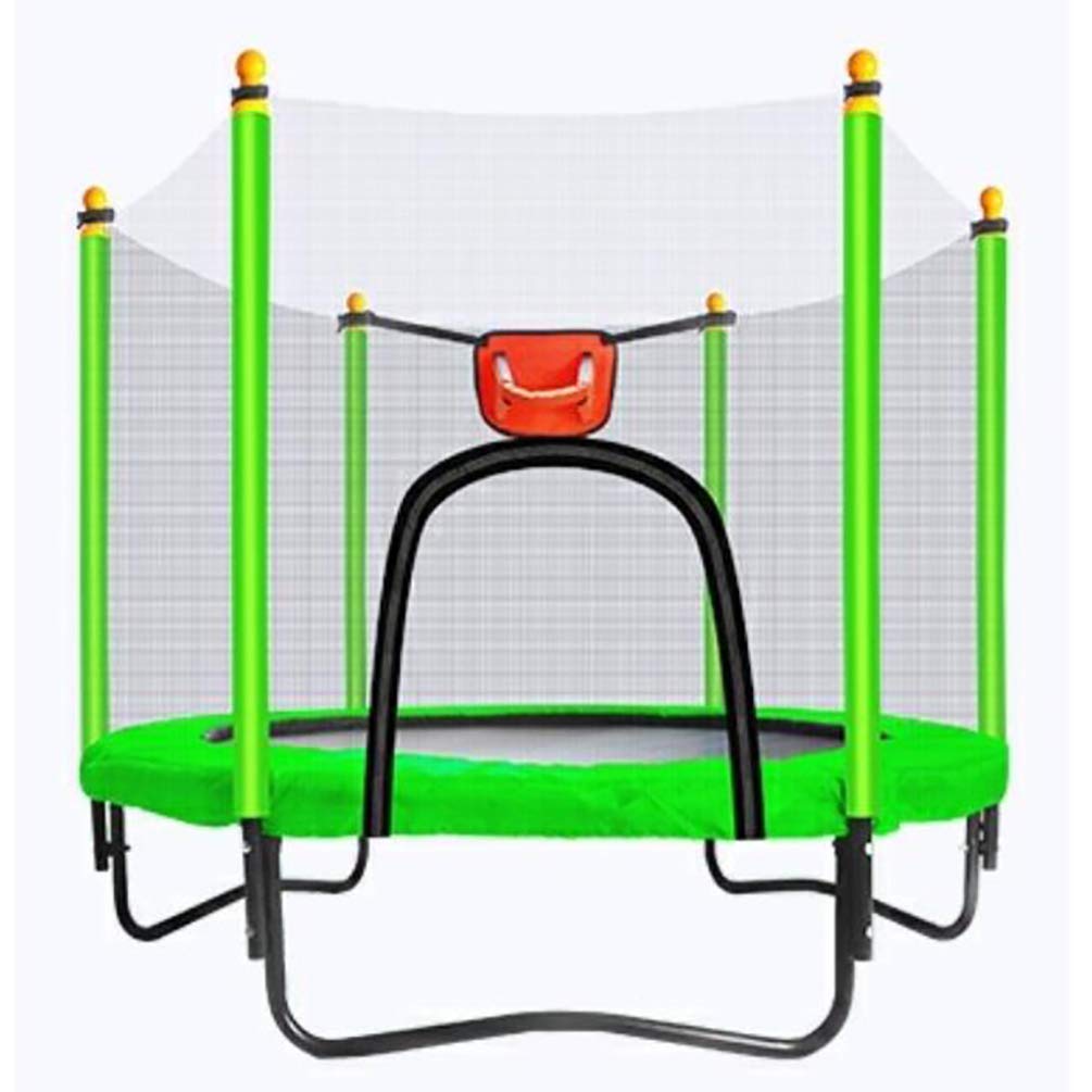 YFMMM Kids Fitness Trampoline with Safety Enclosure Net - Mini Rebounder for Children's Cardio Exercise, Indoor/Outdoor Play & Birthday Gifts - Perfect for Home Gym, Backyard Fun & Kids' Parties