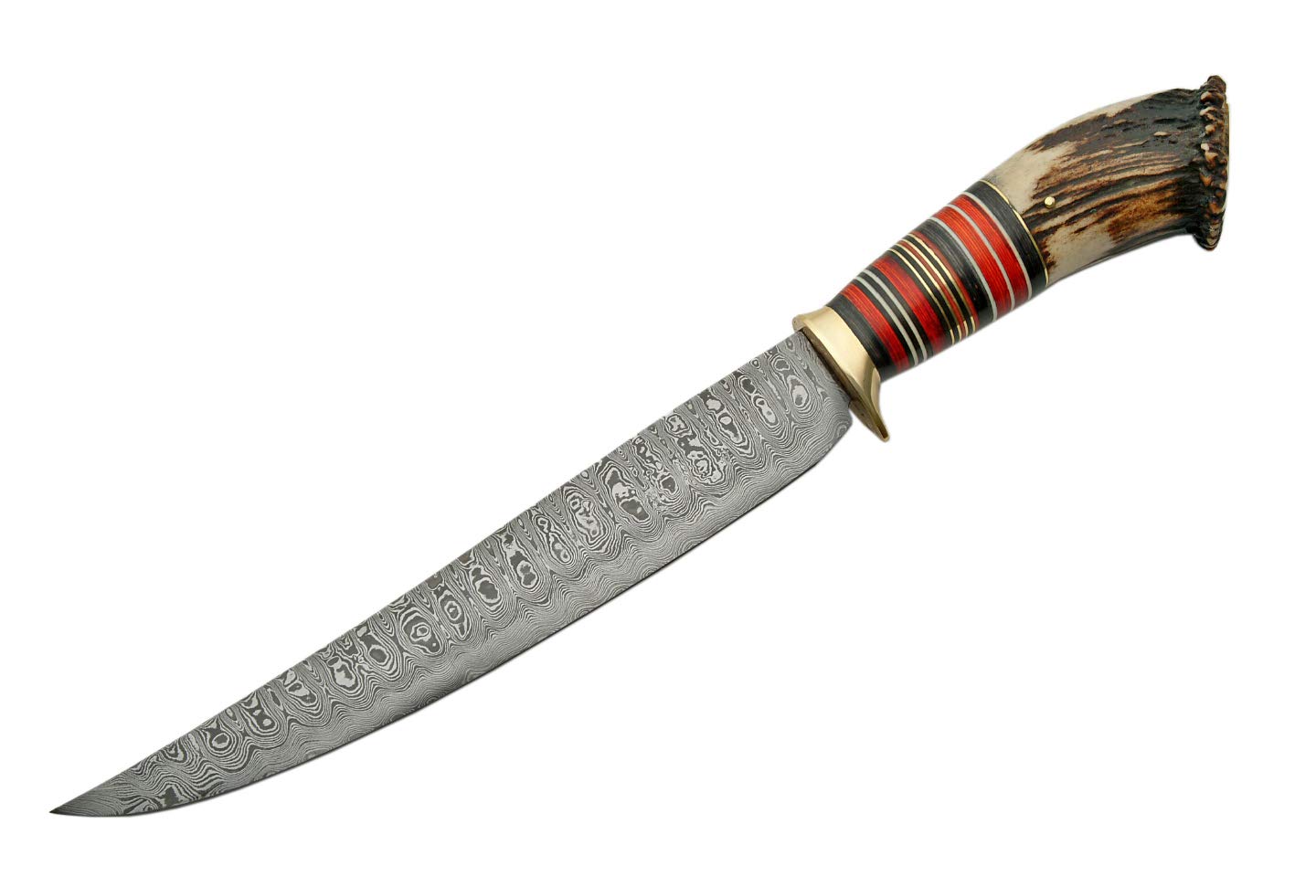 Premium Damascus Steel Long Hunter Knife - Handcrafted Hunting Knife with Razor Sharp Blade - Perfect for Outdoor Adventures, Camping & Survival Gear