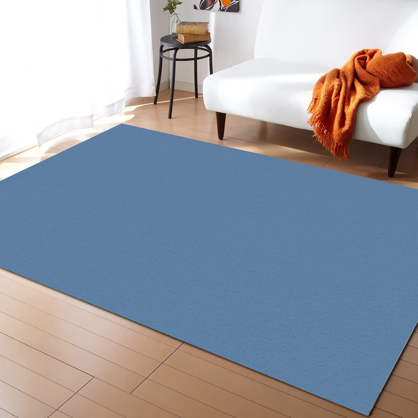 5' x 7' Large Rectangular Non-Slip Area Rug - Solid Royal Blue Durable Floor Mat for Living Room, Bedroom & Outdoor Use | Perfect for Home Decor, Bedside Protection and Patio Floor Covering