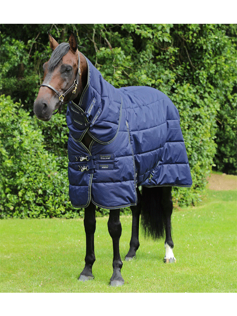 Premier Equine Hydra 350g Stable Rug with Neck Cover - Heavyweight Horse Blanket for Winter Warmth & Stable Comfort