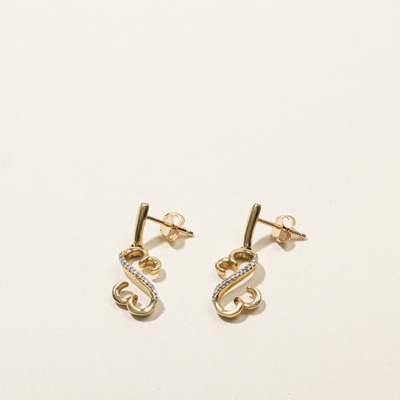 0.04ctw Pave Diamond Double Heart Earrings for Women - Romantic Gift for Valentine's Day, Anniversary & Special Occasions