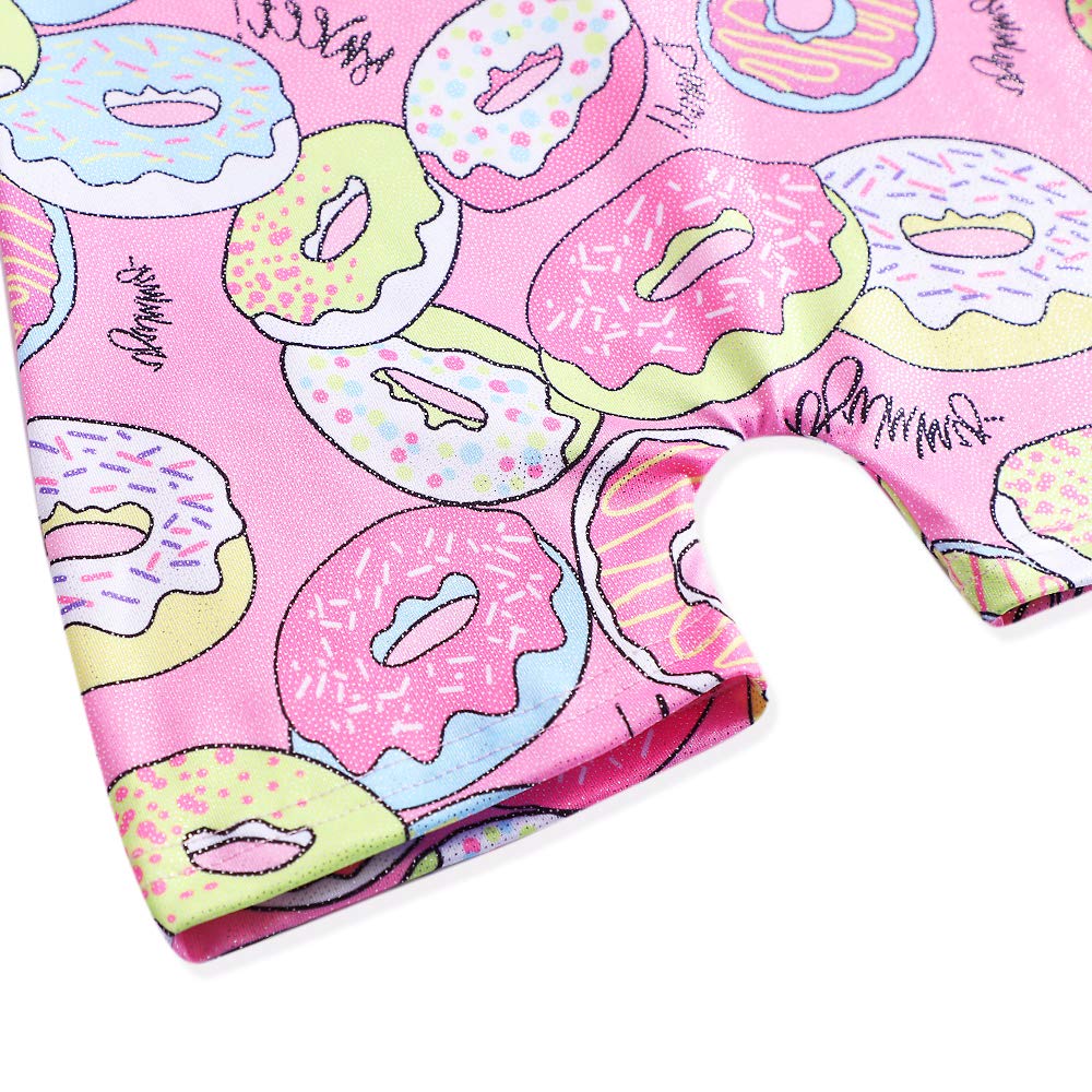Girls Gymnastics Leotard - Shiny Rainbow Dance Wear for Toddlers & Kids - Mermaid & Unicorn Design - Blue & Hot Pink Athletic Biketard - Perfect for Ballet, Dance Class, and Performance