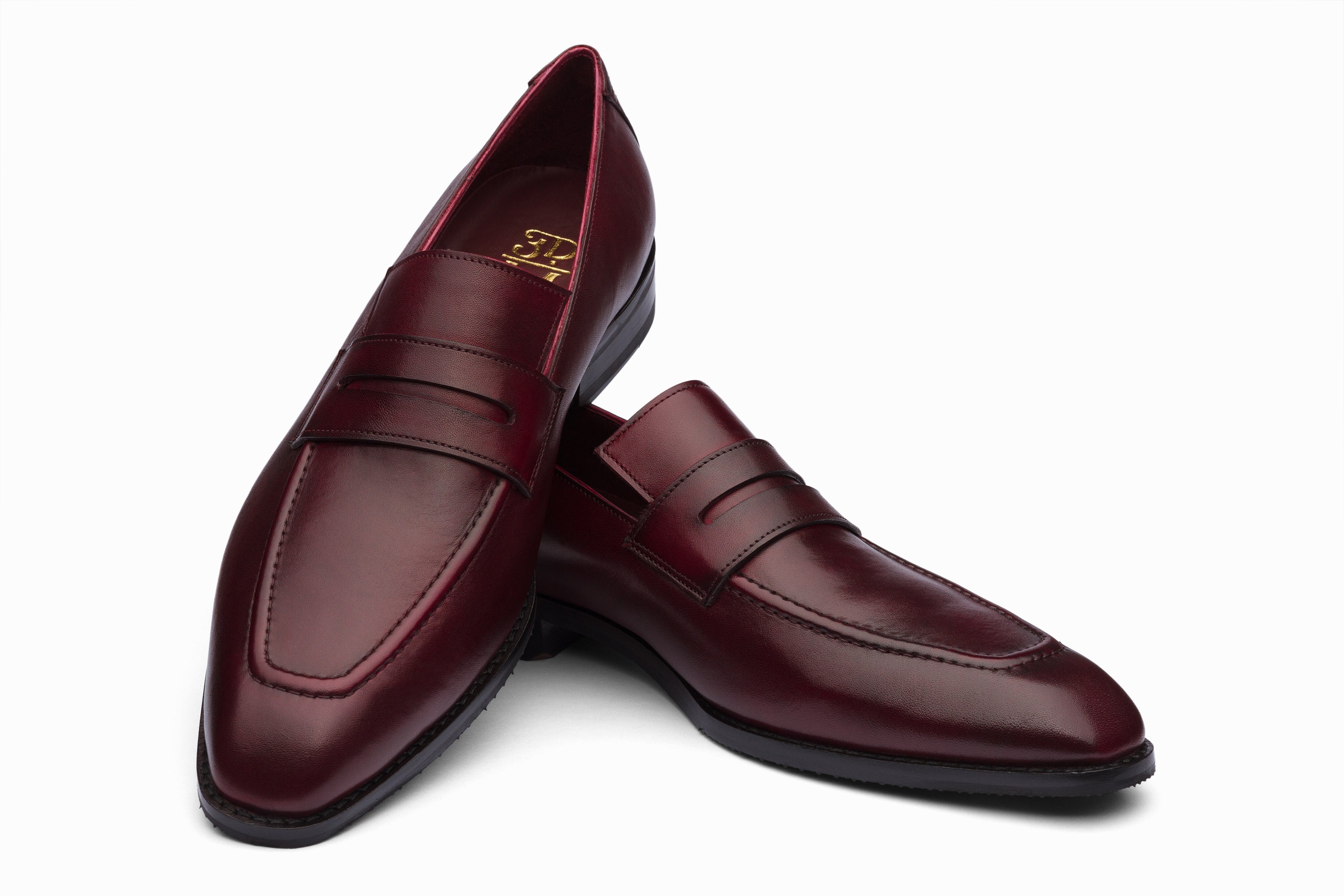 Vegano Penny Loafers for Men & Women - Genuine Leather Slip-On Shoes in Dark Burgundy - Comfortable & Stylish for Office, Casual Wear & Travel