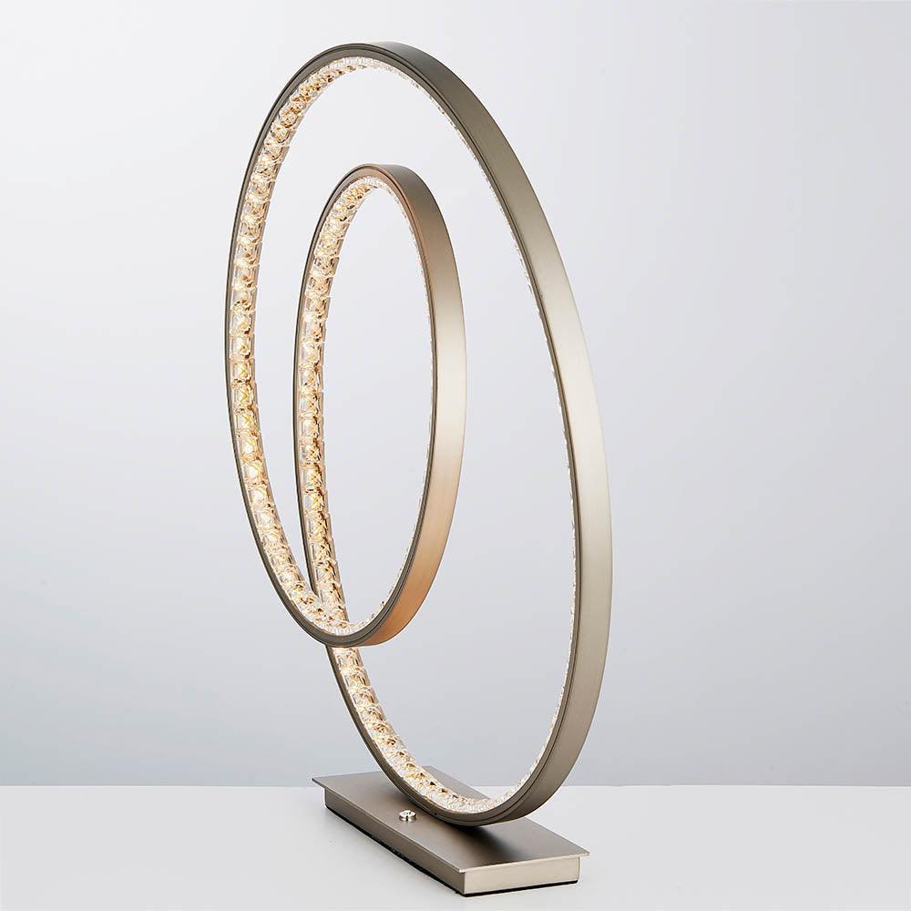 Endon Eternity 1-Light Nickel Finish Table Lamp - Modern Bedside Nightstand Lighting for Bedroom, Living Room & Office