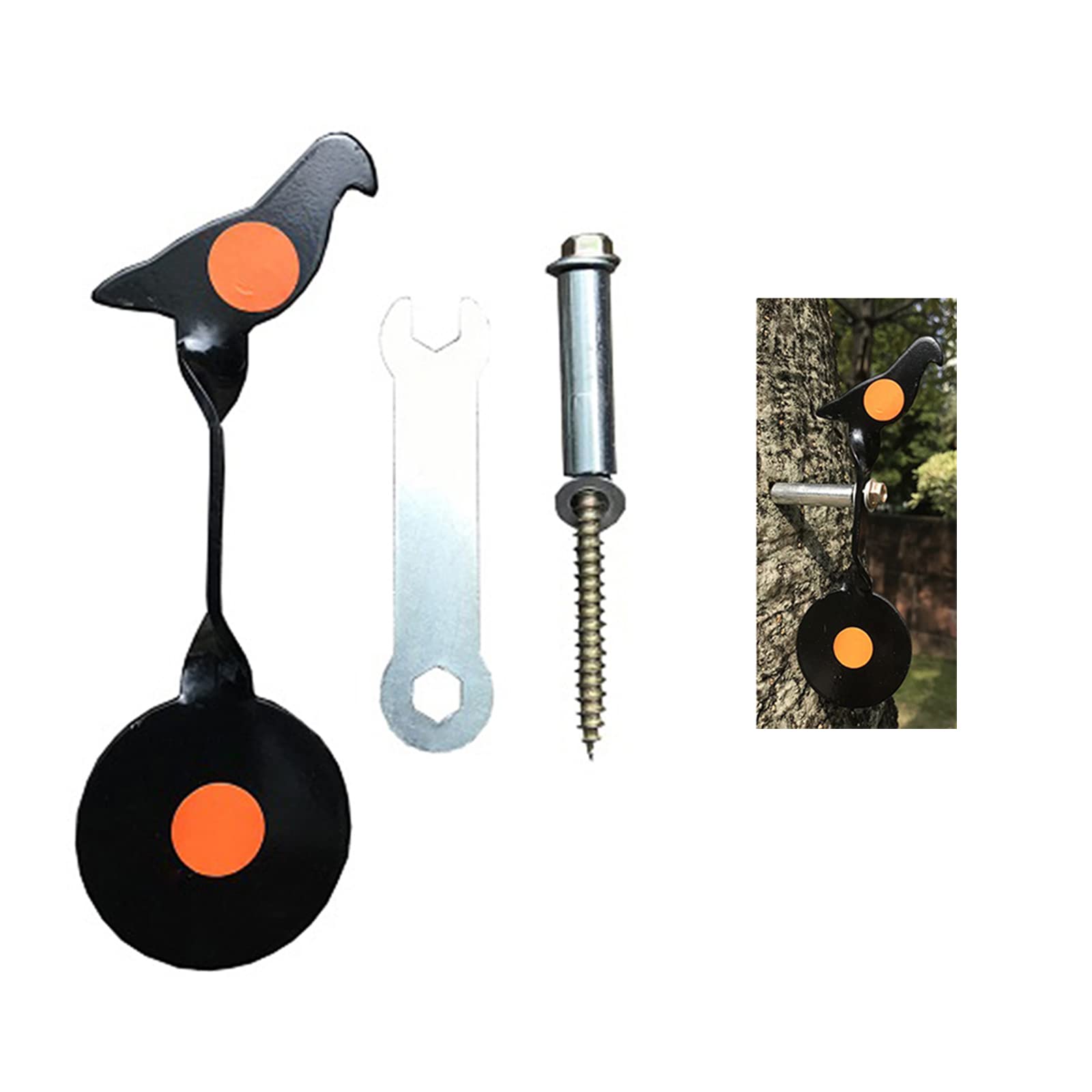 3mm Steel Spinner Air Gun Target - Screwed Type Metal Plinking & BB Gun Target for Outdoor Shooting, Slingshot & Air Rifle Practice - Portable & Durable (Black) | Perfect for Backyard Range, Hunting Training & Tactical Drills