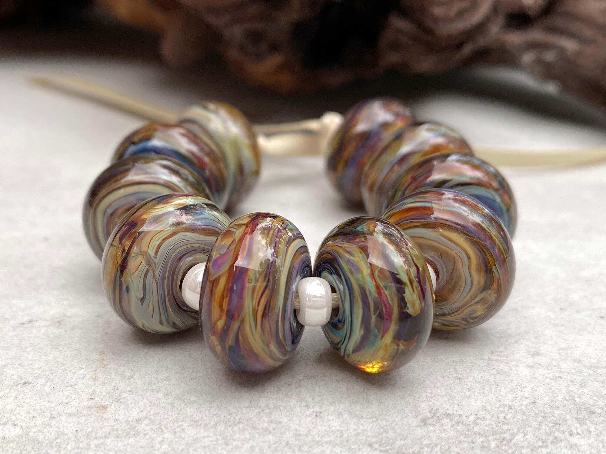 10 Color Pop Multicolor Lampwork Glass Beads Set for Jewelry Making, DIY Crafts, Bracelets & Necklaces - SRA Certified