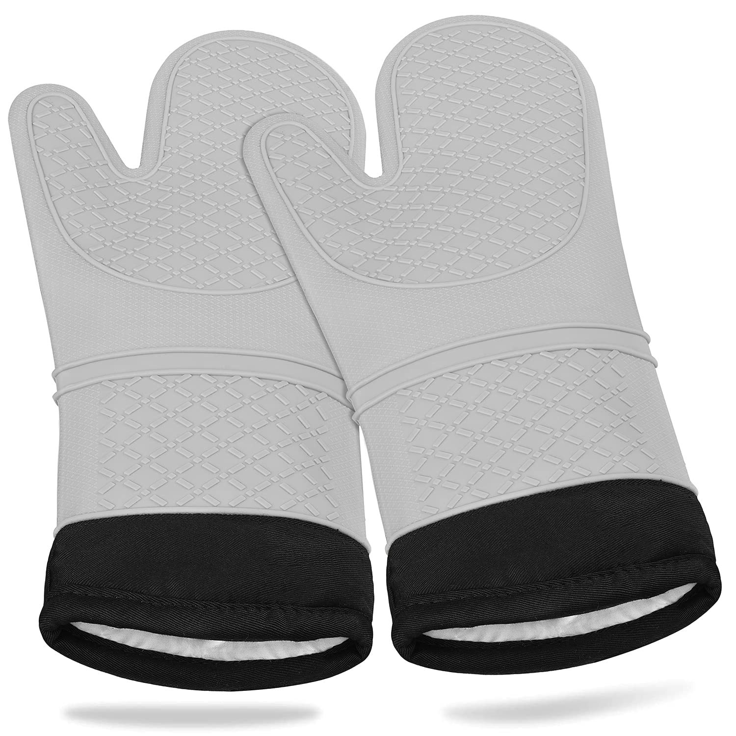 Heat Resistant Silicone Oven Gloves - Waterproof & Non-Slip Kitchen Mitts for BBQ, Grilling, Baking, Microwave & Cooking | Perfect for Hot Pans, Baking Sheets & Outdoor Grilling