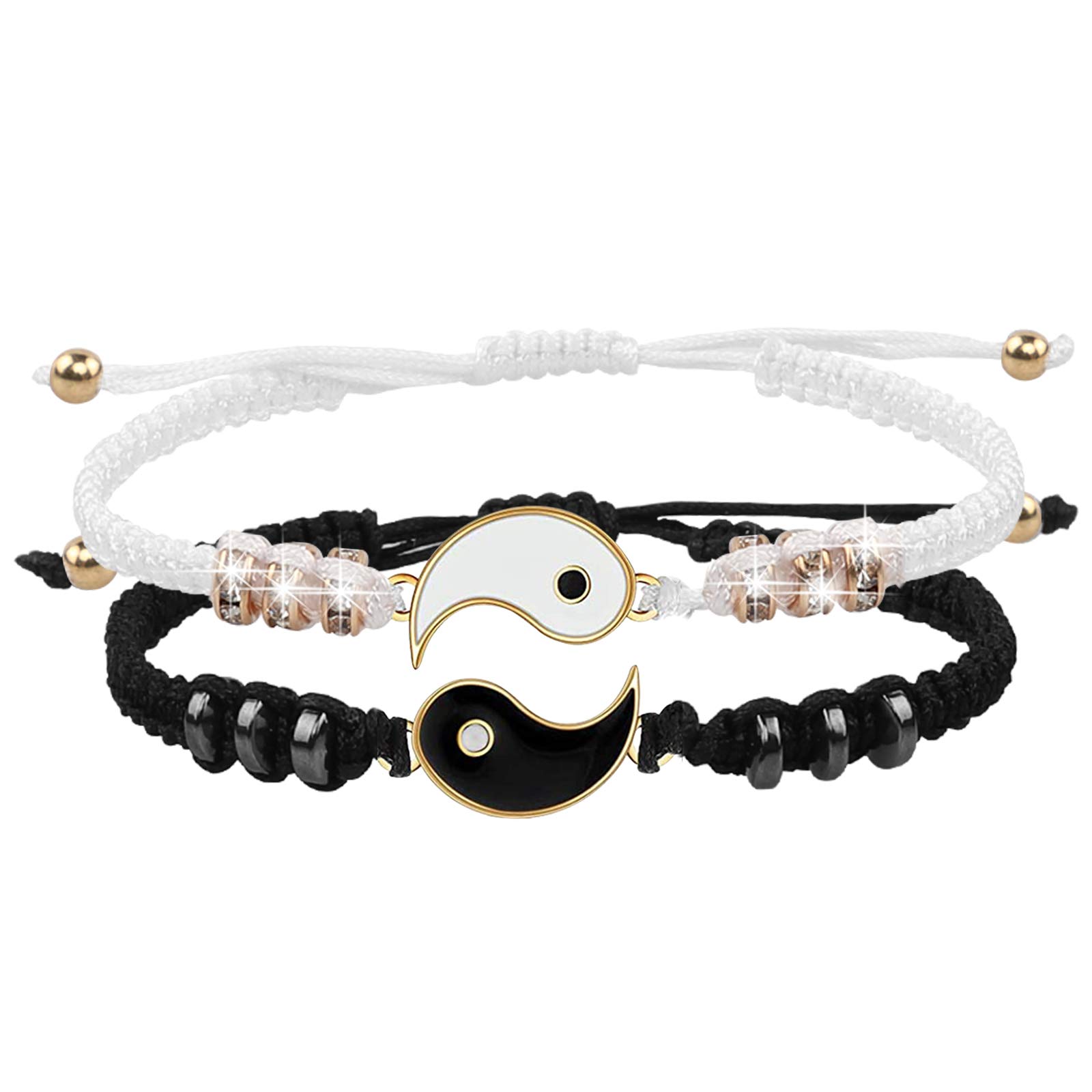 Best Friend Bracelets for 2 Matching BFF Bracelets - Yin Yang Friendship Bracelets for Men & Women - Perfect for Couples, Best Friends, and Special Occasions