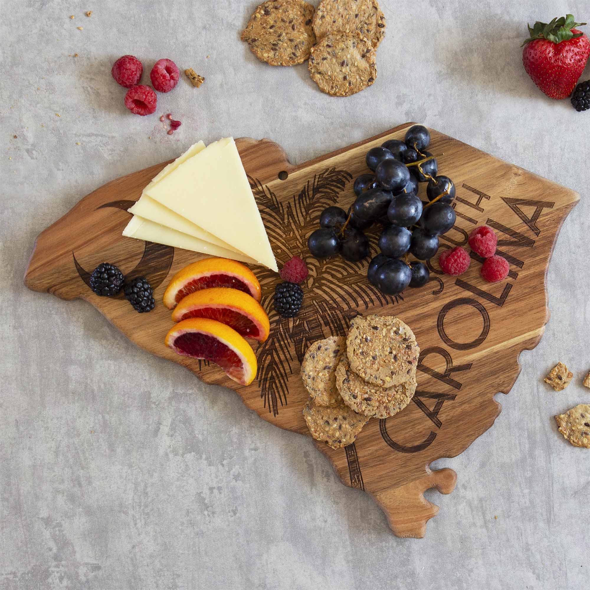 Premium Rock & Branch® Origins Series South Carolina Cutting Board - Handcrafted Wooden Chopping Board for Kitchen, Charcuterie & Serving - Perfect for Home Chefs & Entertaining