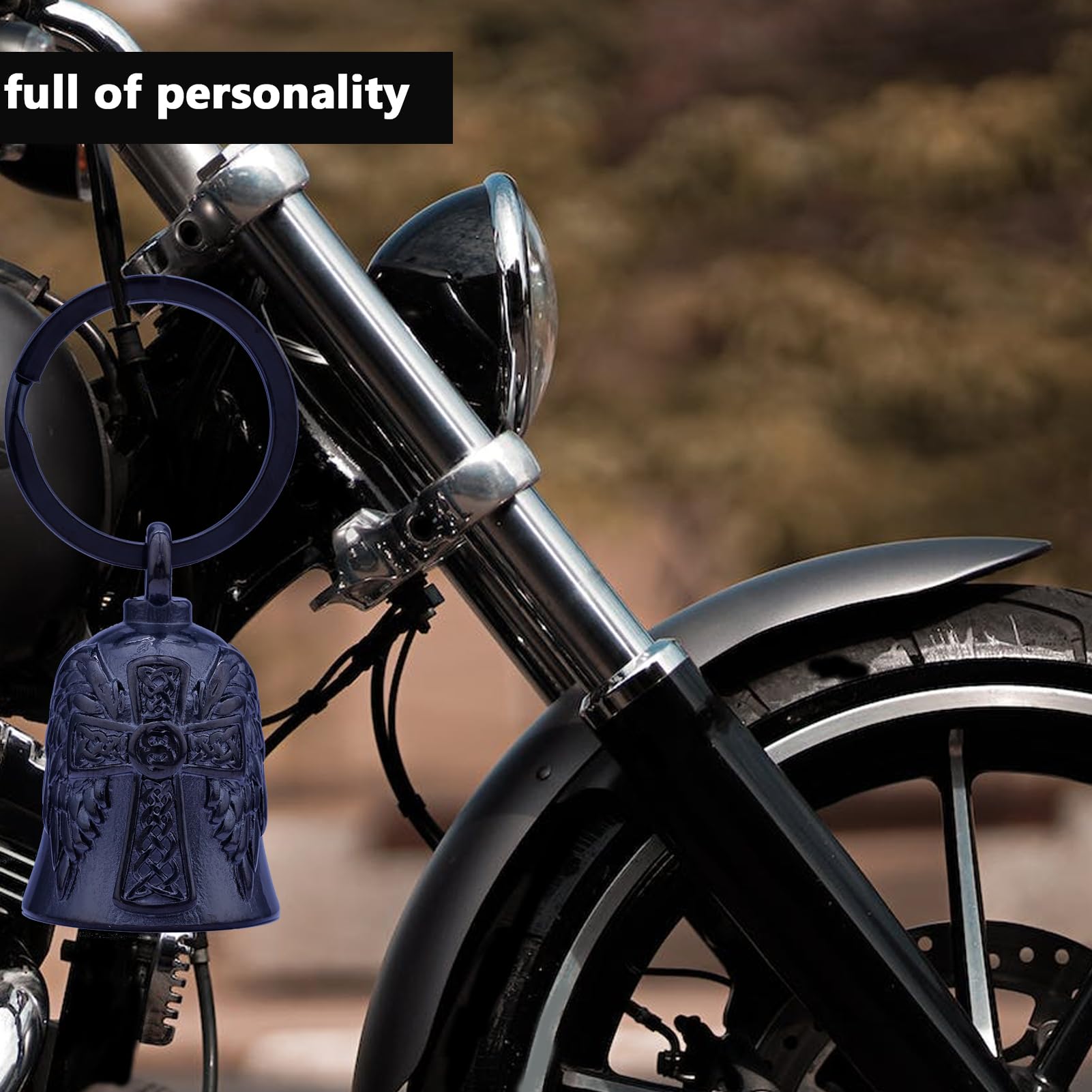 Motorcycle Angel Bell for Bikers - Black Safety Accessory for Riding Protection