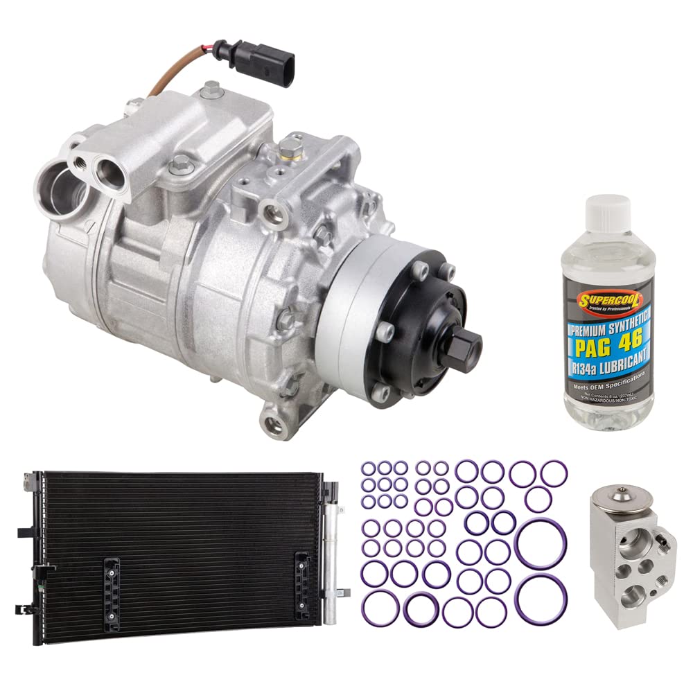 New OEM AC Compressor with Condenser Drier for 2008-2009 Audi S5 | 61-87031R5 | BuyAutoParts | Perfect for Summer Cooling & AC System Repair