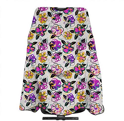 Summer Flowers Hair Cutting Cover Salon Capes Hairdressing Apron for Cosmetology and Barber Supplies 55 X 66 in - Perfect for Salons, Barbershops, and Home Haircuts