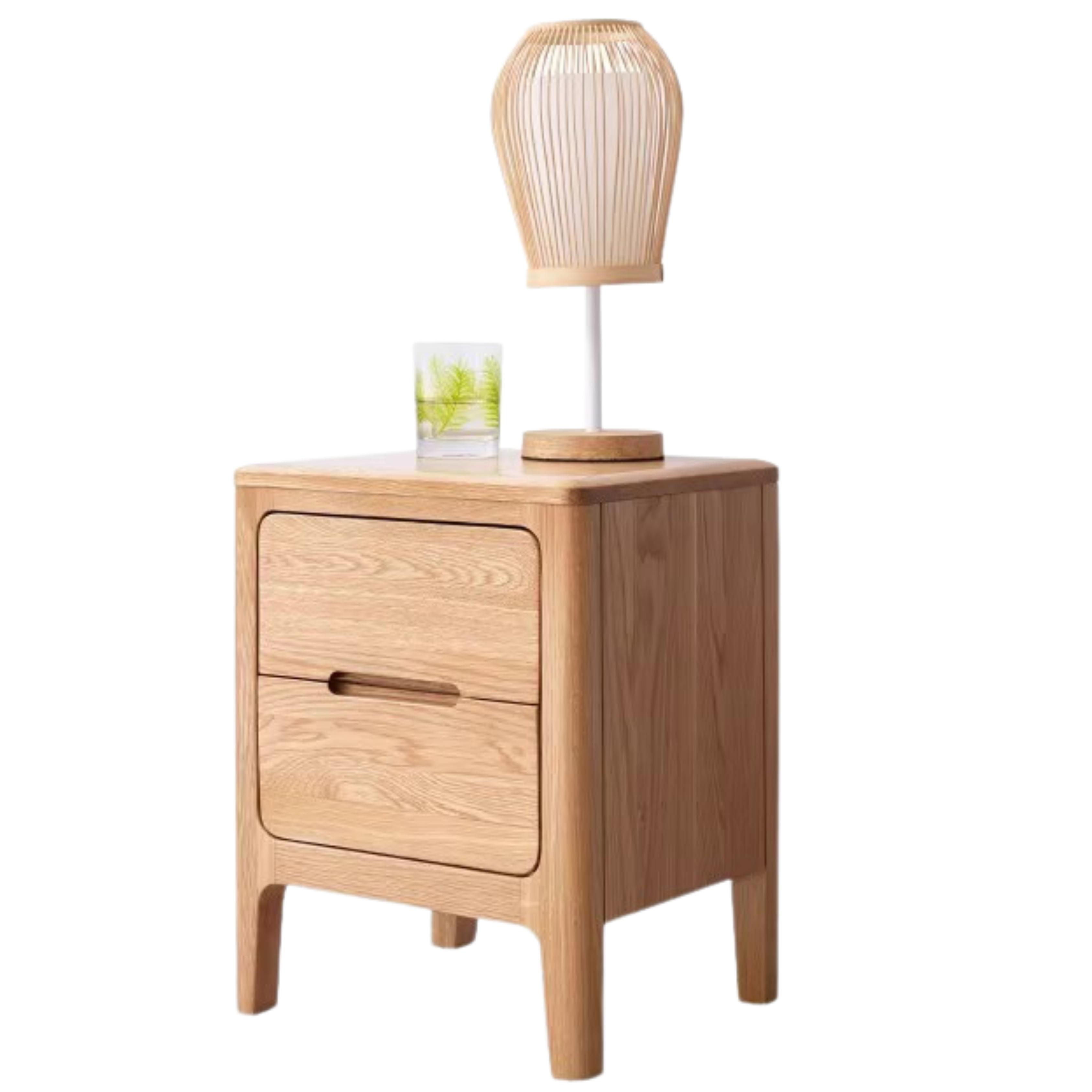 Solid Oak Wood Nightstand - Sturdy Bedside Table with Drawer for Bedroom, Living Room, or Guest Room - Perfect for Storage and Decor