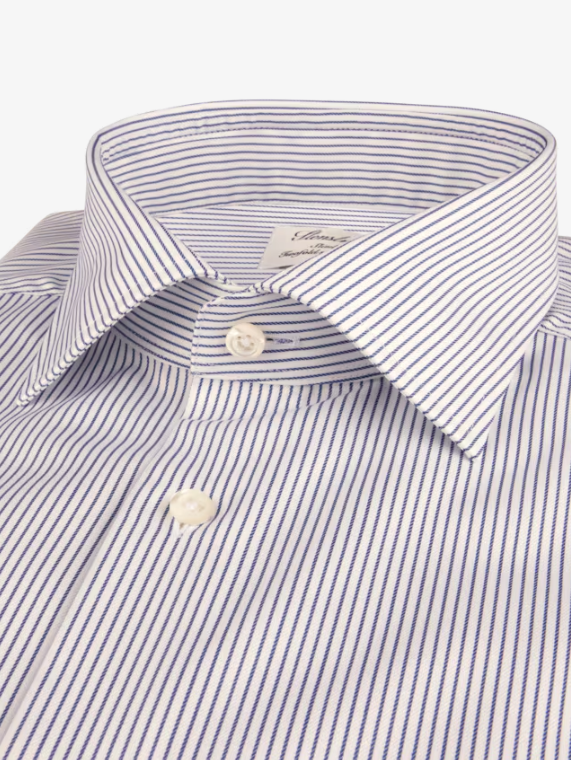 Premium Blue Striped Dress Shirt for Men | STENSTROMS | Formal & Business Attire | Office Wear, Weddings & Special Occasions