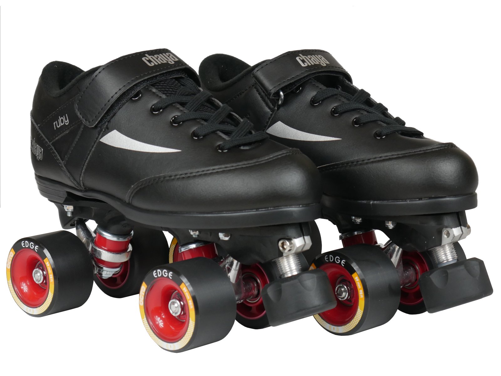 Chaya Ruby Hard Black Quad Derby Roller Skates for Women - Size EU 37 / US 5 - Perfect for Indoor & Outdoor Skating, Roller Derby, Rink, and Park Use