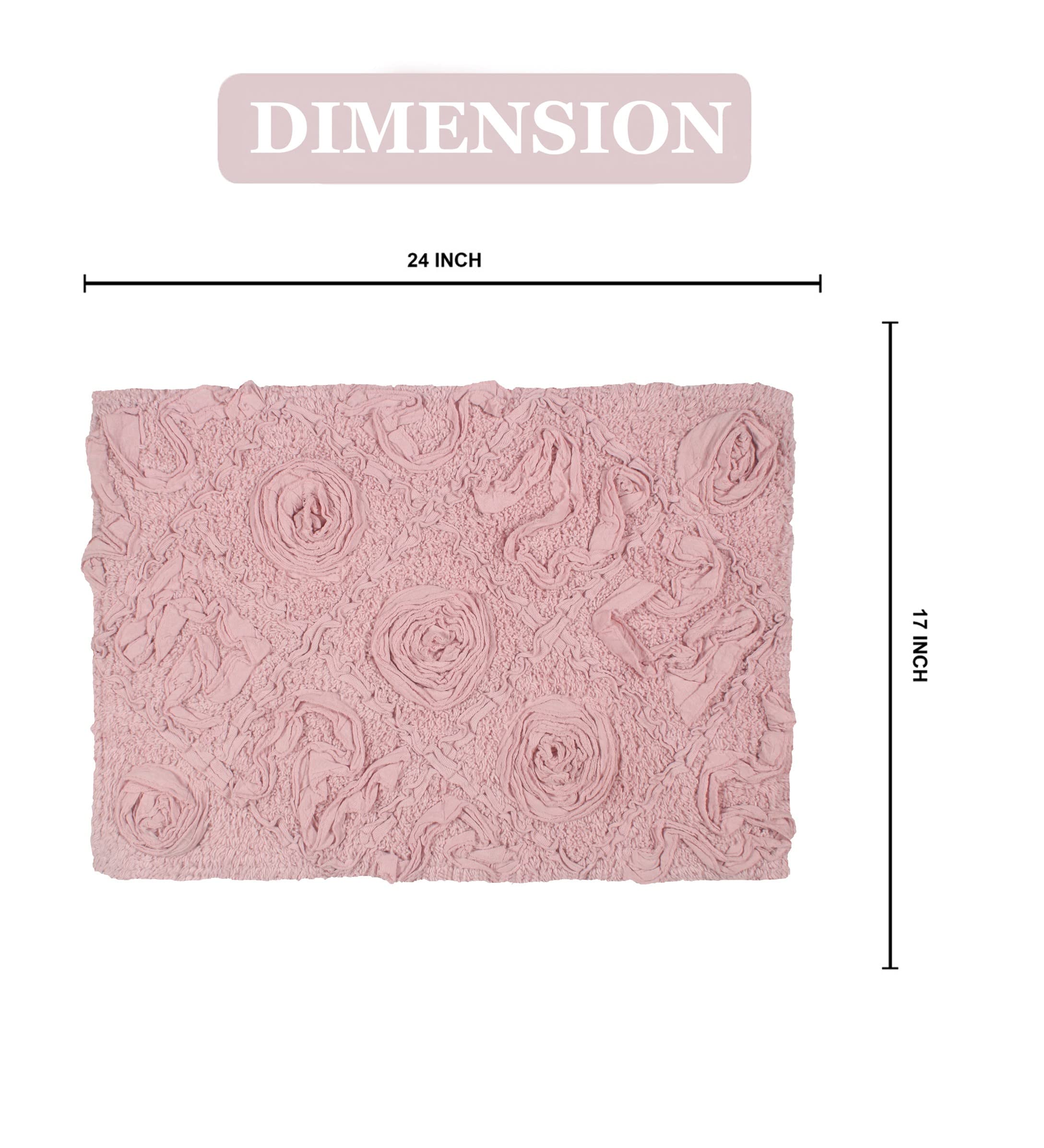 Home Weavers Modesto 100% Cotton Bath Rug Set - Ultra Soft & Absorbent Non-Slip Bathroom Mat, Washable Kitchen Floor Mat (17