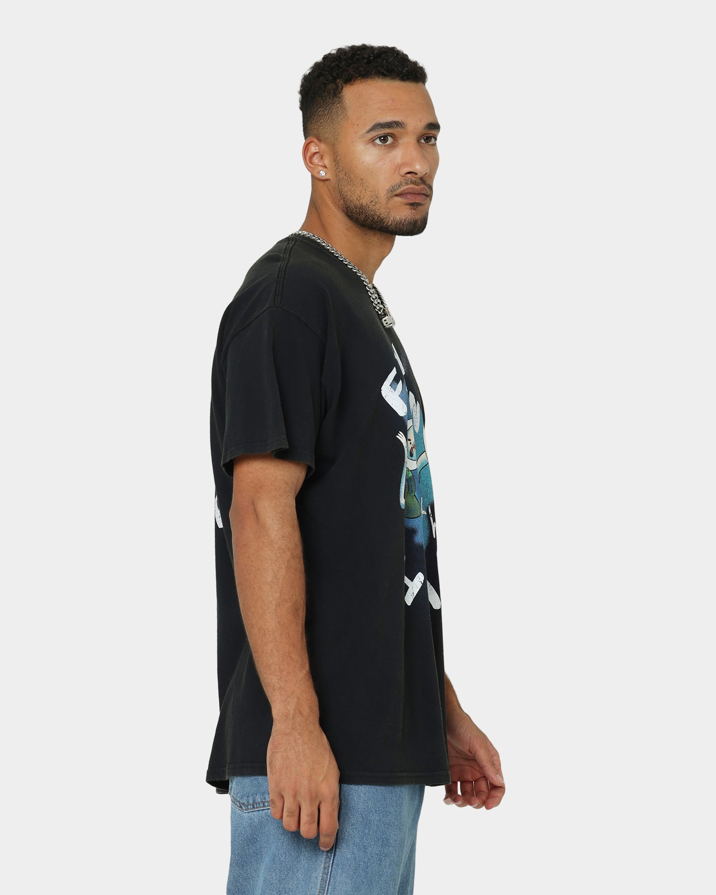 Vintage Adventure Time Finn The Human T-Shirt - Black Wash Retro Graphic Tee for Men & Women | Perfect for Cosplay, Casual Wear & Fan Gifts