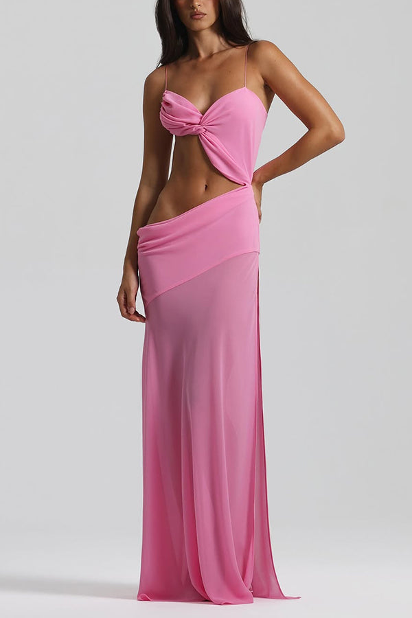 Sexy Halter Waist-Baring Backless Lace-Up High Slit Maxi Dress for Women - Elegant Evening Gown for Parties, Date Nights & Special Occasions