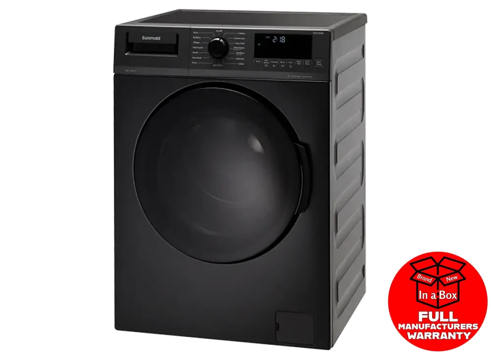 Euromaid EFLP1000G 10kg Front Load Washing Machine - Energy Efficient, Quiet Grey Laundry Appliance for Apartments & Small Homes
