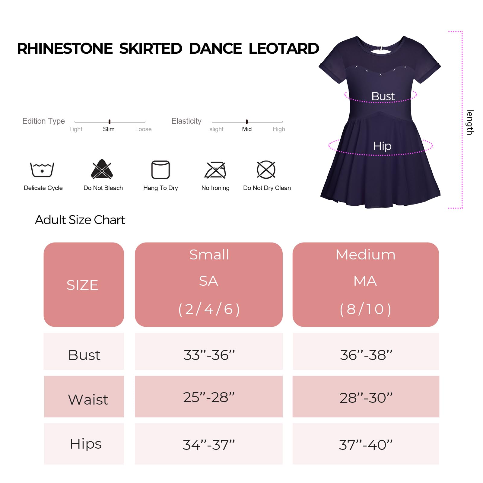 Phineein Girls' Short Sleeve Ballet Leotard with Hollow Back & Attached Skirt - Comfortable Dancewear for Ballet, Jazz, and Performance (Ideal for Recitals, Classes & Competitions)
