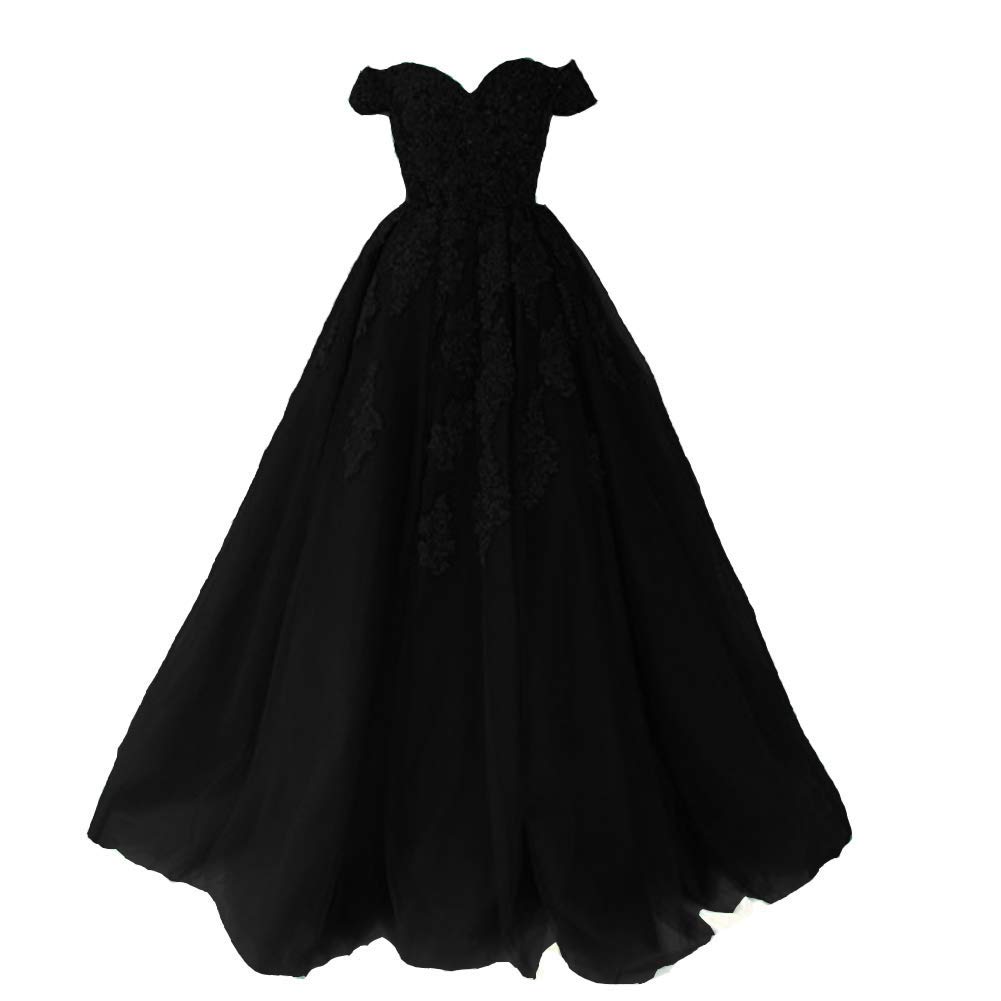 Lemai Women's Off The Shoulder Tulle Lace Ball Gown - Elegant Long Prom Dress for Quinceanera, Wedding, Party & Special Occasions