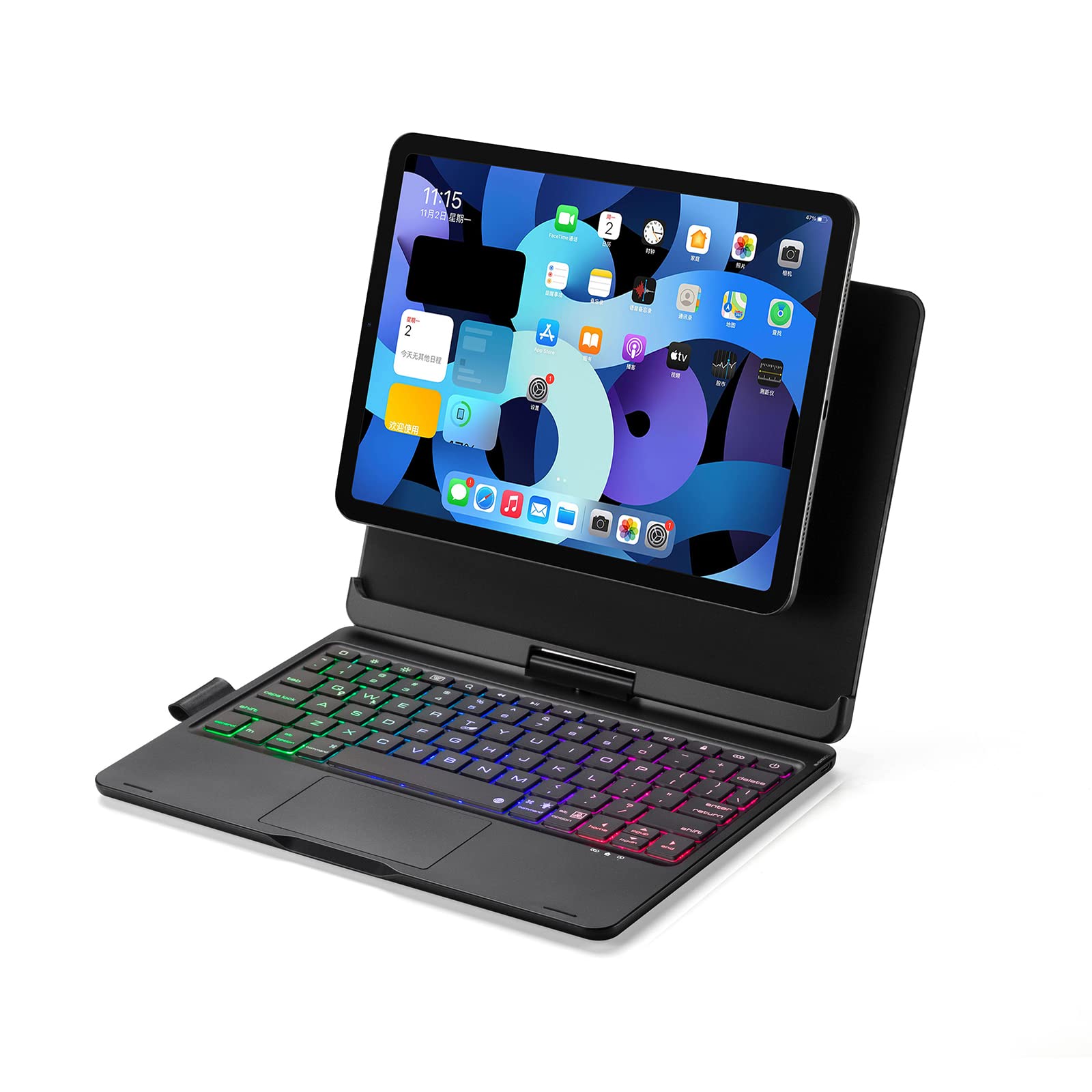 MyMAX 11 Pro MAX+ Detachable Magnetic Keyboard Case for 10.9” iPad Air 5th/4th & iPad Pro 11” (2021/2020/2018 Models) - Bluetooth 5.1 Backlit Keyboard with Touchpad, Typewriter Style Keys & Apple Pencil Holder - Perfect for Work, Study & Creative Projects (Black)