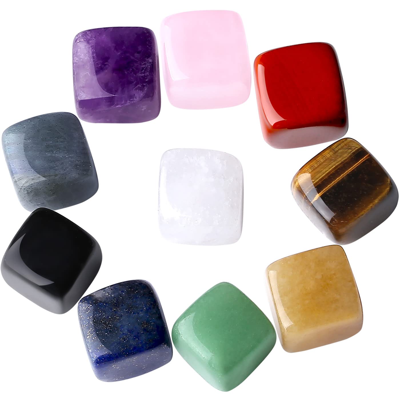 10 PCS Polished Crystal Stones - Energy Quartz for Meditation & Reiki
