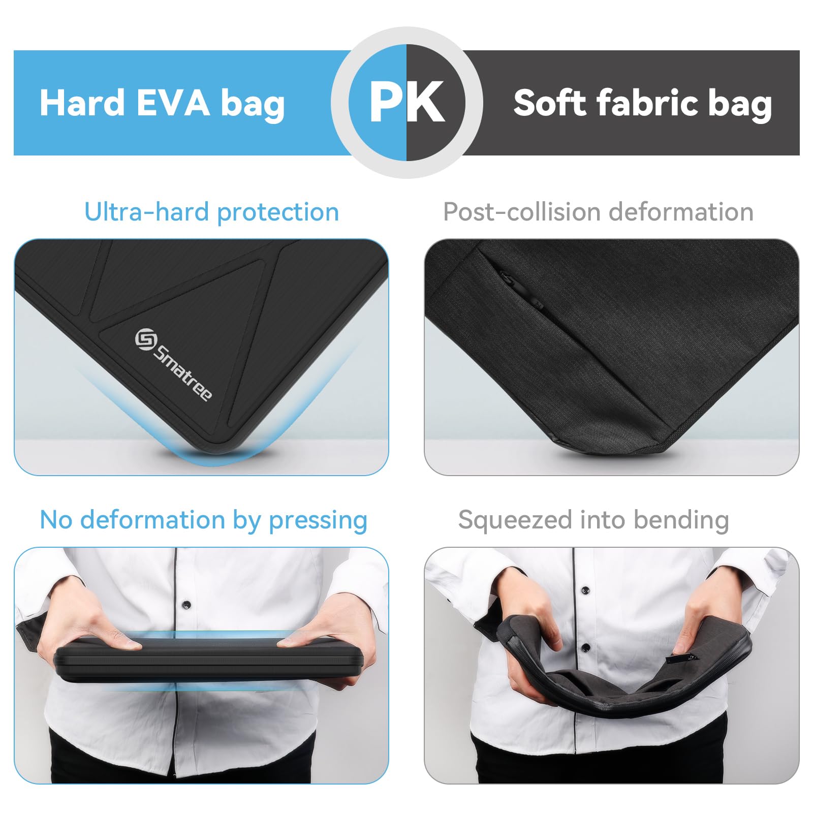 Smatree Hard EVA Protective Laptop Sleeve Case for ASUS 15.6 Inch - Waterproof Shockproof Lightweight Laptop Bag for Travel, School, Office & Business Use