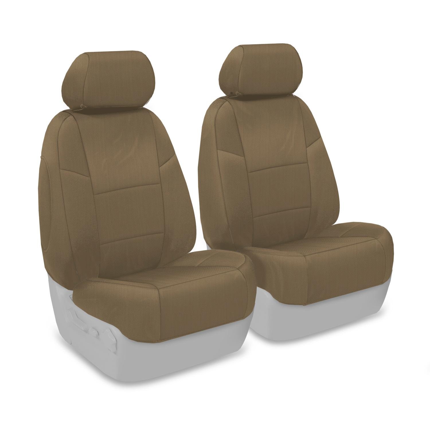 Coverking Custom Fit 50/50 Bucket Seat Cover for Jeep Wrangler - Premium Polycotton Drill (Cashmere) | Durable Protection & Comfort for Off-Road Adventures & Daily Commute