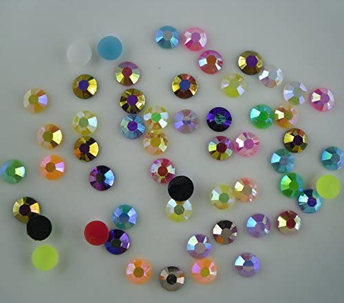 STORE99® 6mm Round Flatback Rhinestones - 14 Facets Jelly AB Crystal in Lemon Yellow (1000pcs) for Clothing, Shoes, Bags & Phone Decoration | DIY Craft & Fashion Accessories