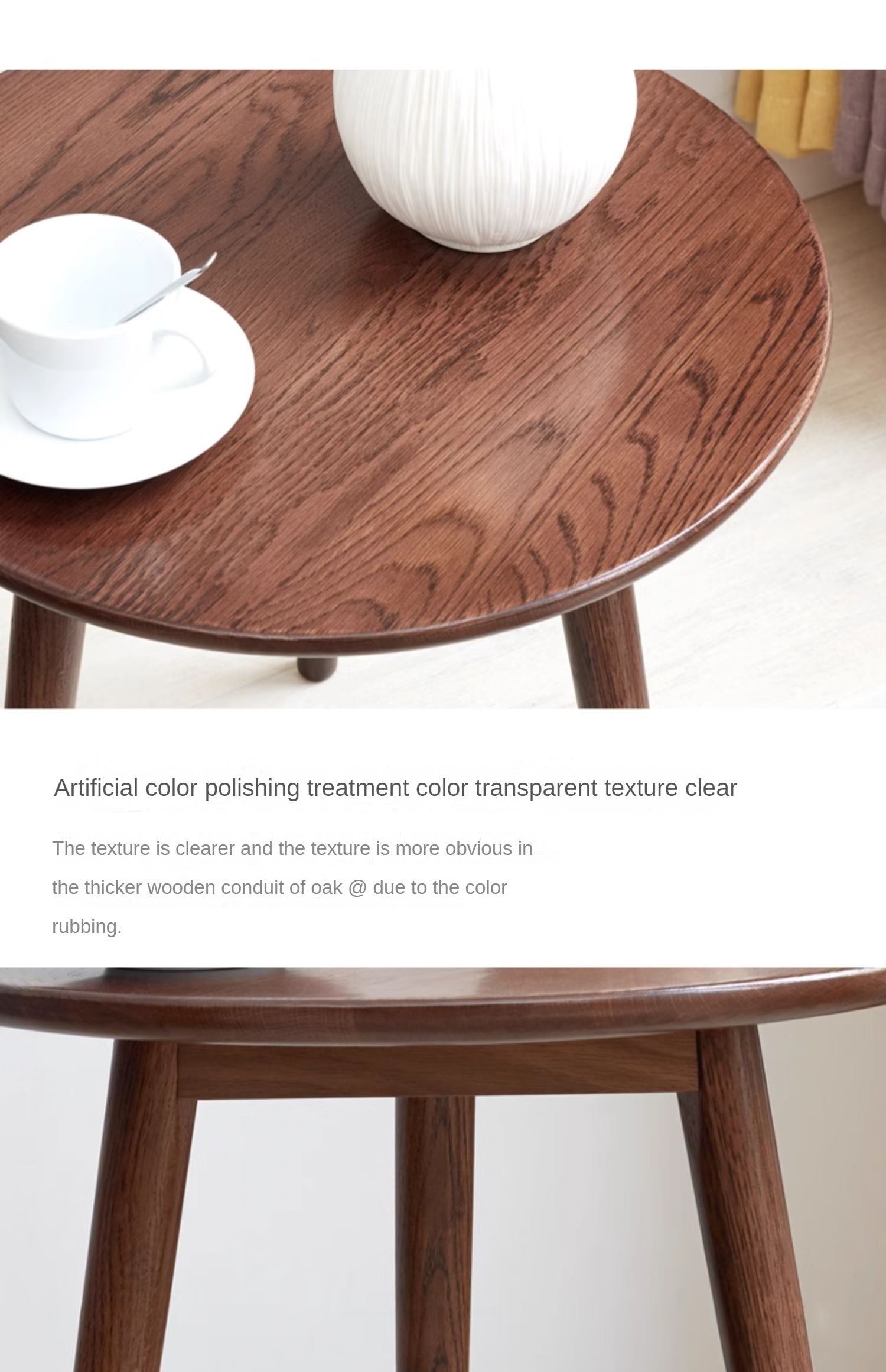 Solid Oak Wood Side Table - Rustic End Table for Living Room, Bedroom, or Patio - Perfect for Coffee, Books, and Decor