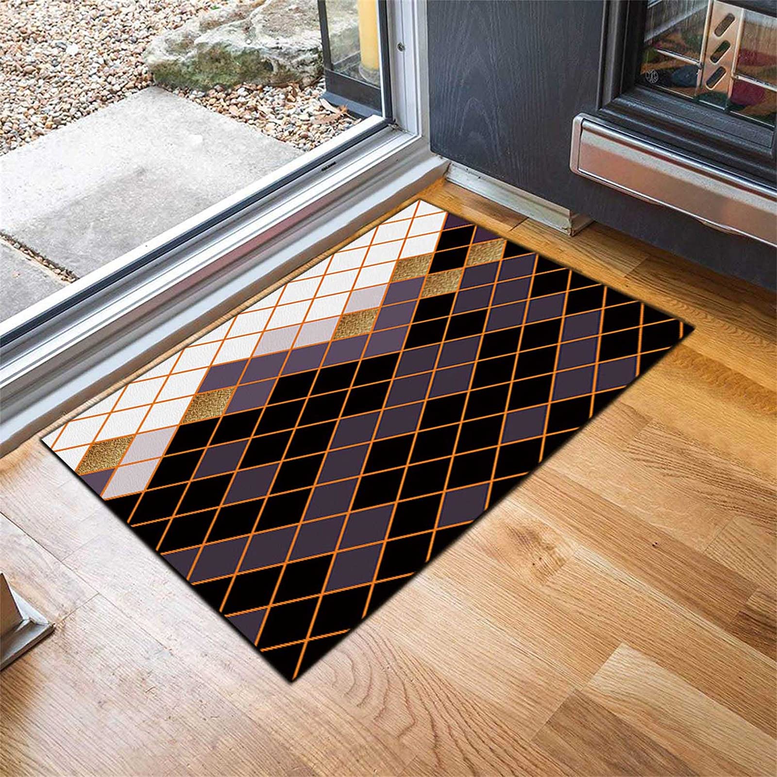 Non-Slip Anti-Fatigue Kitchen Floor Mat - Waterproof Oil-Proof Standing Comfort Mat for Home & Office - Geometric Design Area Rug (90x1000cm, Customizable) - Perfect for Cooking, Dishwashing & Long Standing Work