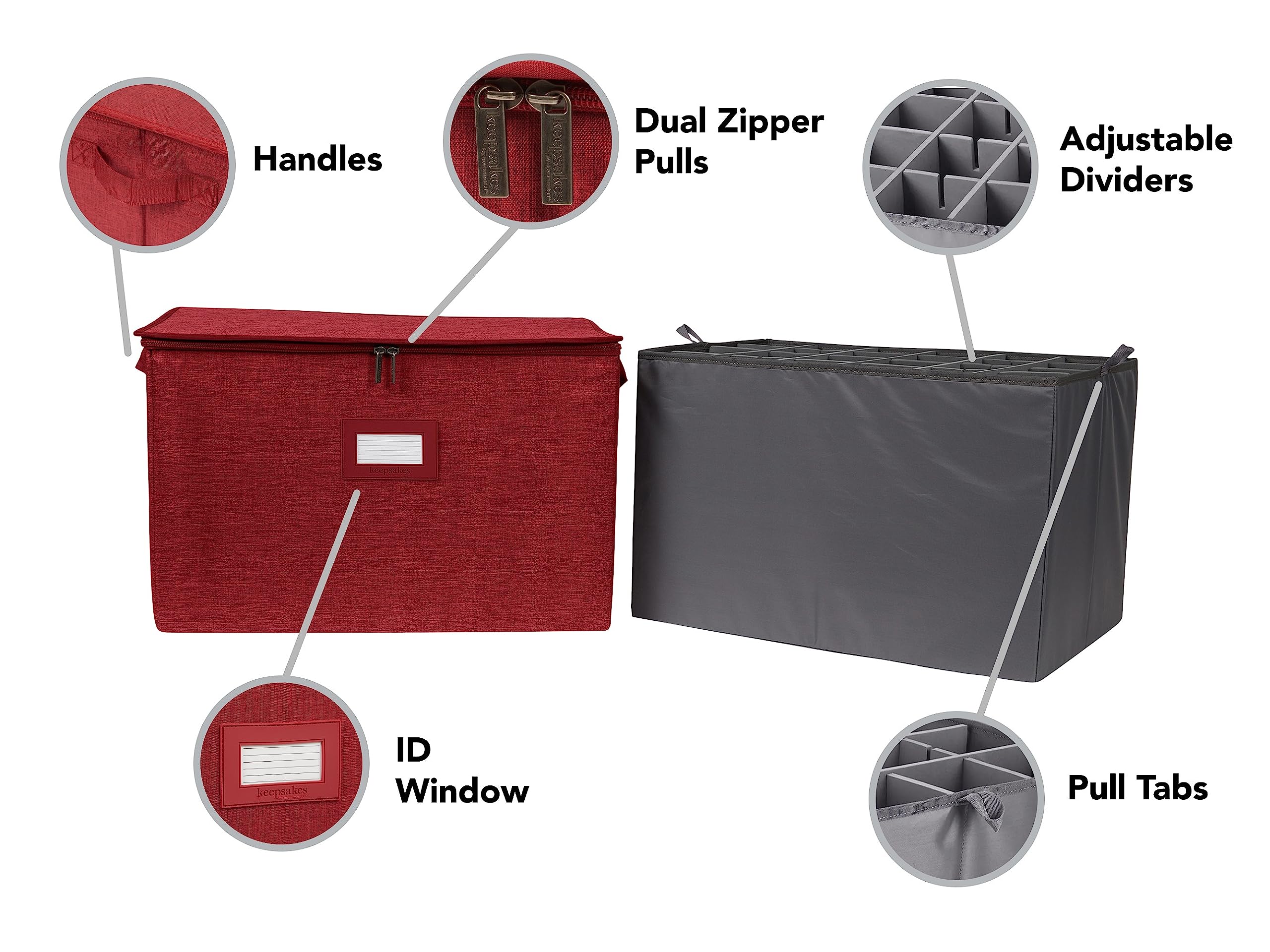 Covermates Keepsakes China Cups and Coffee Mugs Storage Box – Stackable Organizer with Reinforced Handles for Fine China Protection, Red Heather – Perfect for Kitchen, Dining Room, and Tea Party Storage