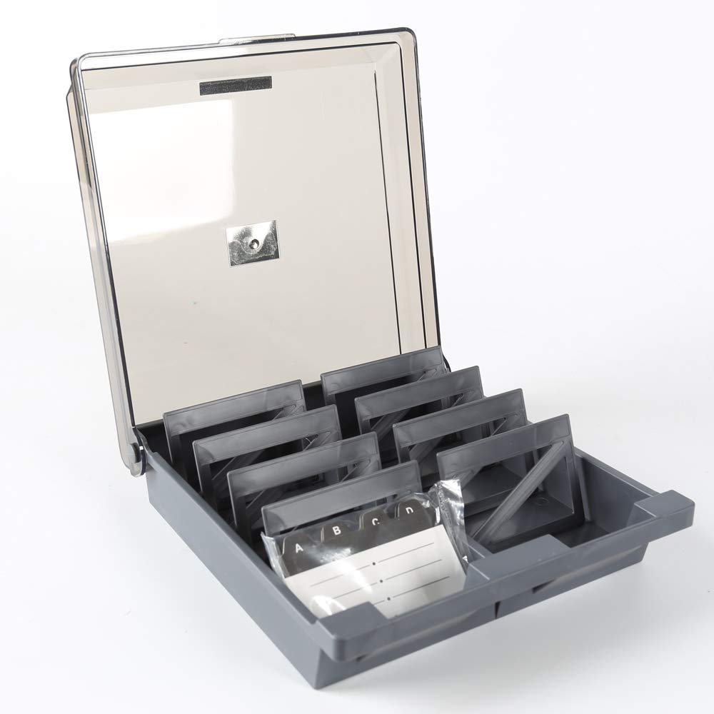 Premium Business Card Holder Organizer - Magnetic A-Z Index Card Storage Box with 4 Compartments (Holds 1000 Cards) - Perfect for Office, Networking Events & Professional Meetings