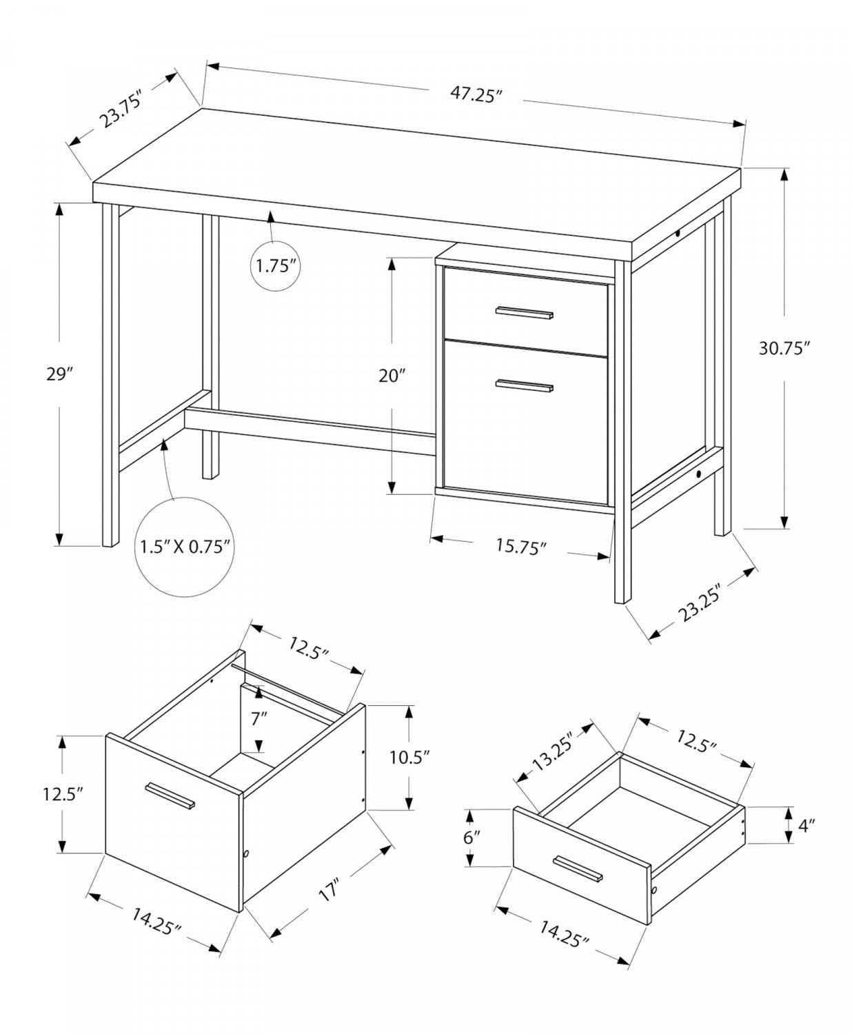 Thane Desk - Modern Black Computer Desk for Home Office, Study & Gaming - Ergonomic Writing Table with Sturdy Metal Frame - Perfect for Small Spaces & Workstations