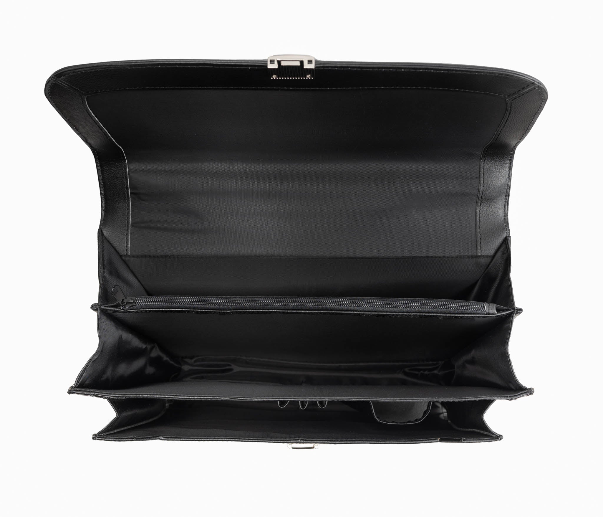 Premium Avenue Leather Briefcase with Flap - Black - Professional Business Bag for Men & Women - Ideal for Office, Travel, and Business Meetings