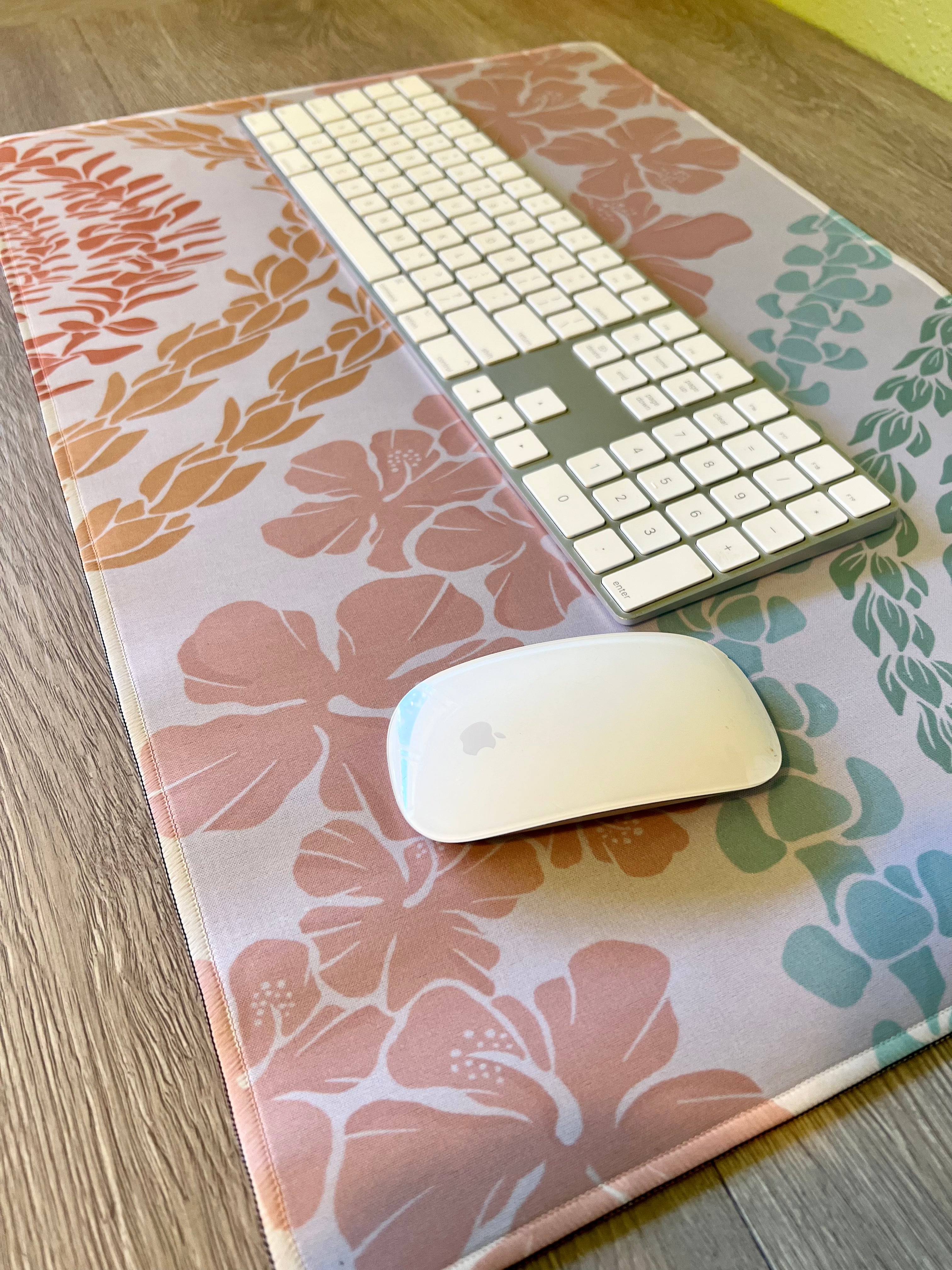 Groovy Lei Desk Mat - Non-Slip Office Desk Pad for Keyboard & Mouse - Perfect for Work, Gaming & Home Office (Black, 36x18 Inches)