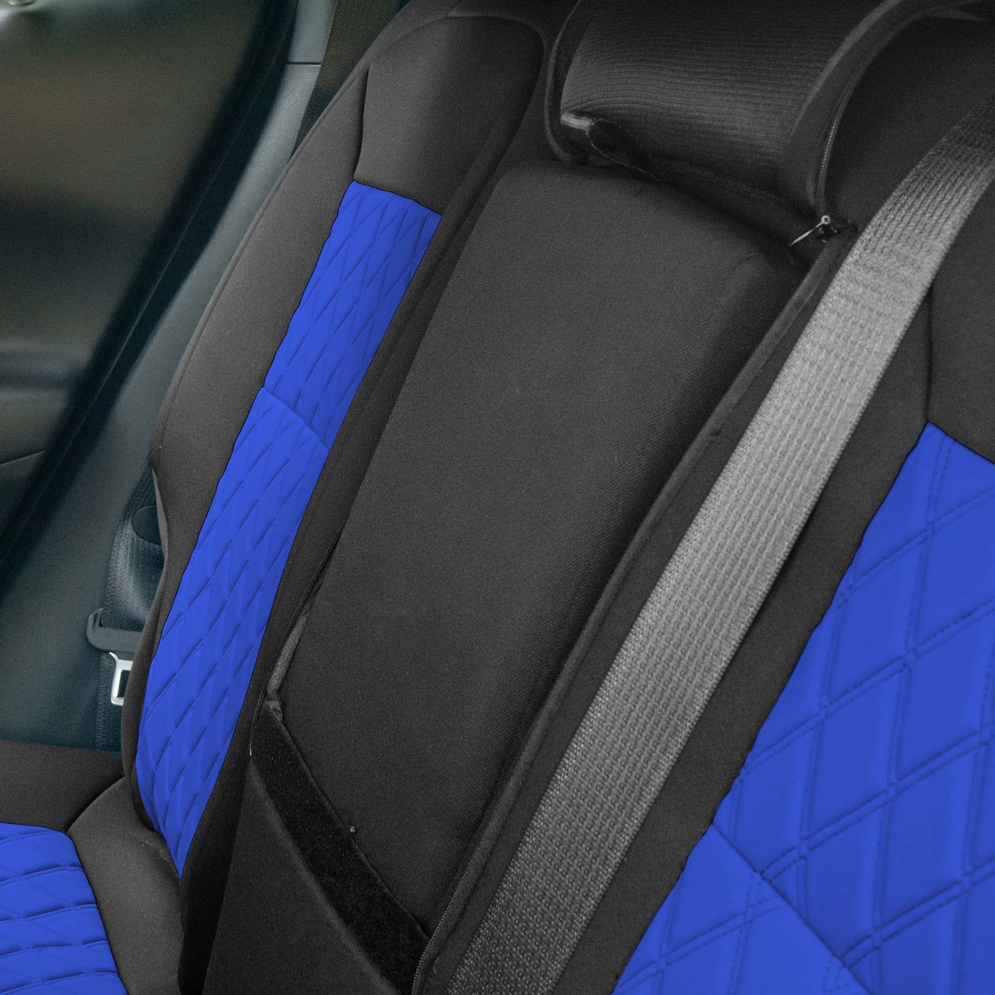 Premium Custom Fit Car Seat Covers for 2018-2024 Chevy Equinox - Water Resistant Neoprene Rear Seat Covers (Blue) - Perfect for Road Trips, Daily Commutes & Pet Protection