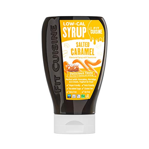 Applied Nutrition Fit Cuisine Low Calorie Syrup - Salted Caramel Flavor 14.4oz (425ml) | Sugar-Free Pancake & Coffee Topping for Keto Diet & Weight Loss