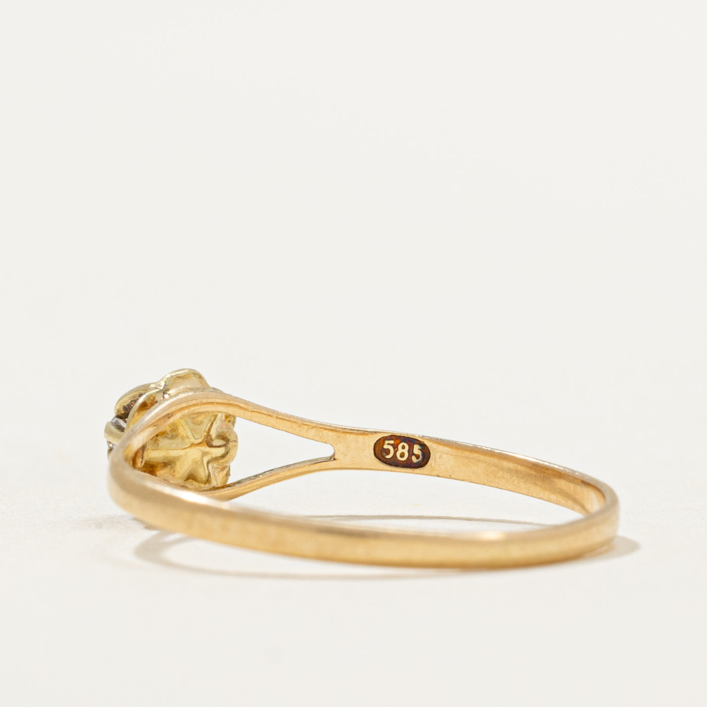 0.02ct Belcher Set Diamond Petite Ring - Size 4.25 | Dainty Wedding Band, Engagement Ring, Anniversary Gift for Her | Perfect for Everyday Wear & Special Occasions
