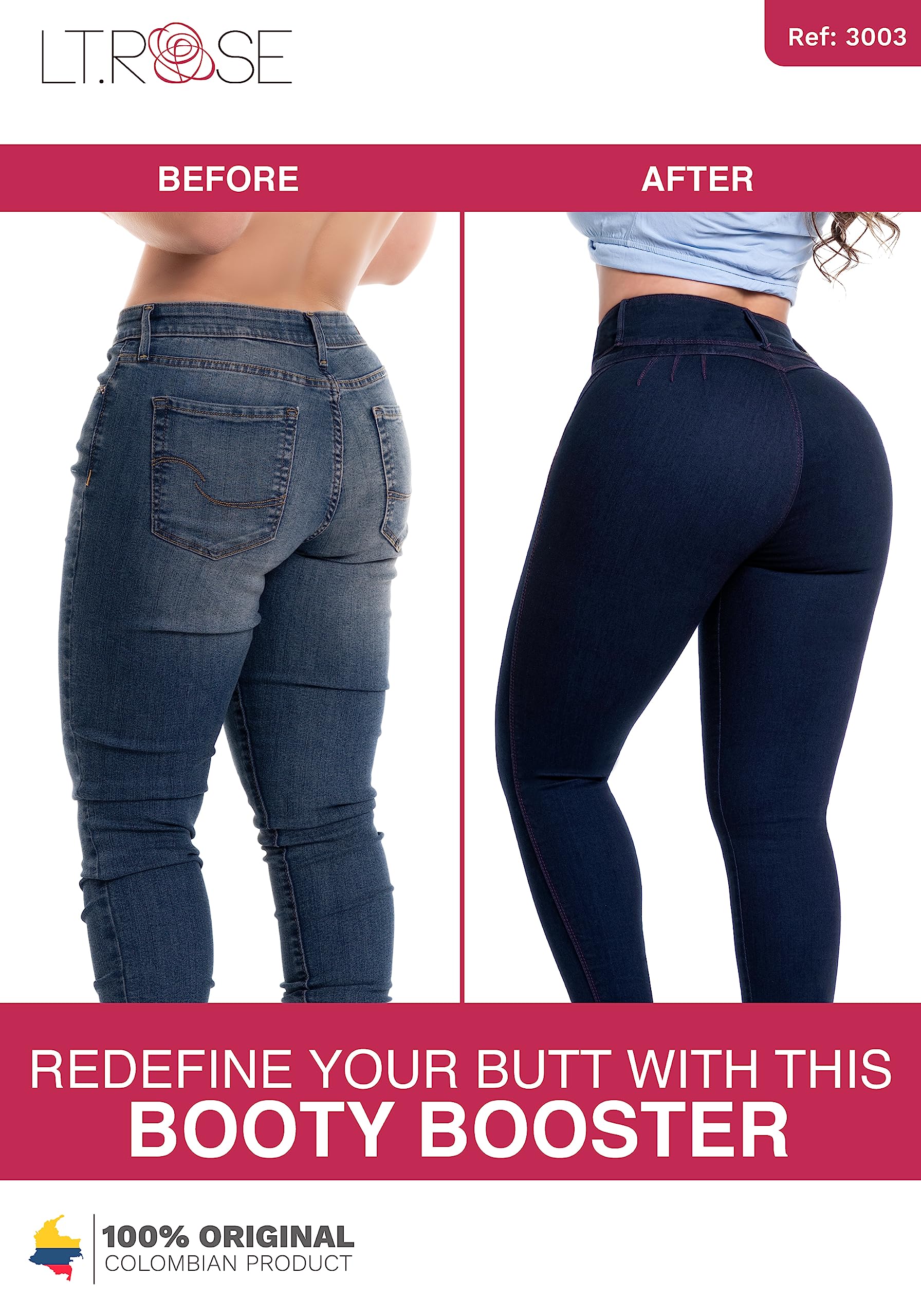 LT.ROSE Butt Lifting Jeans for Women - High Waisted Colombian Pants for Night Out