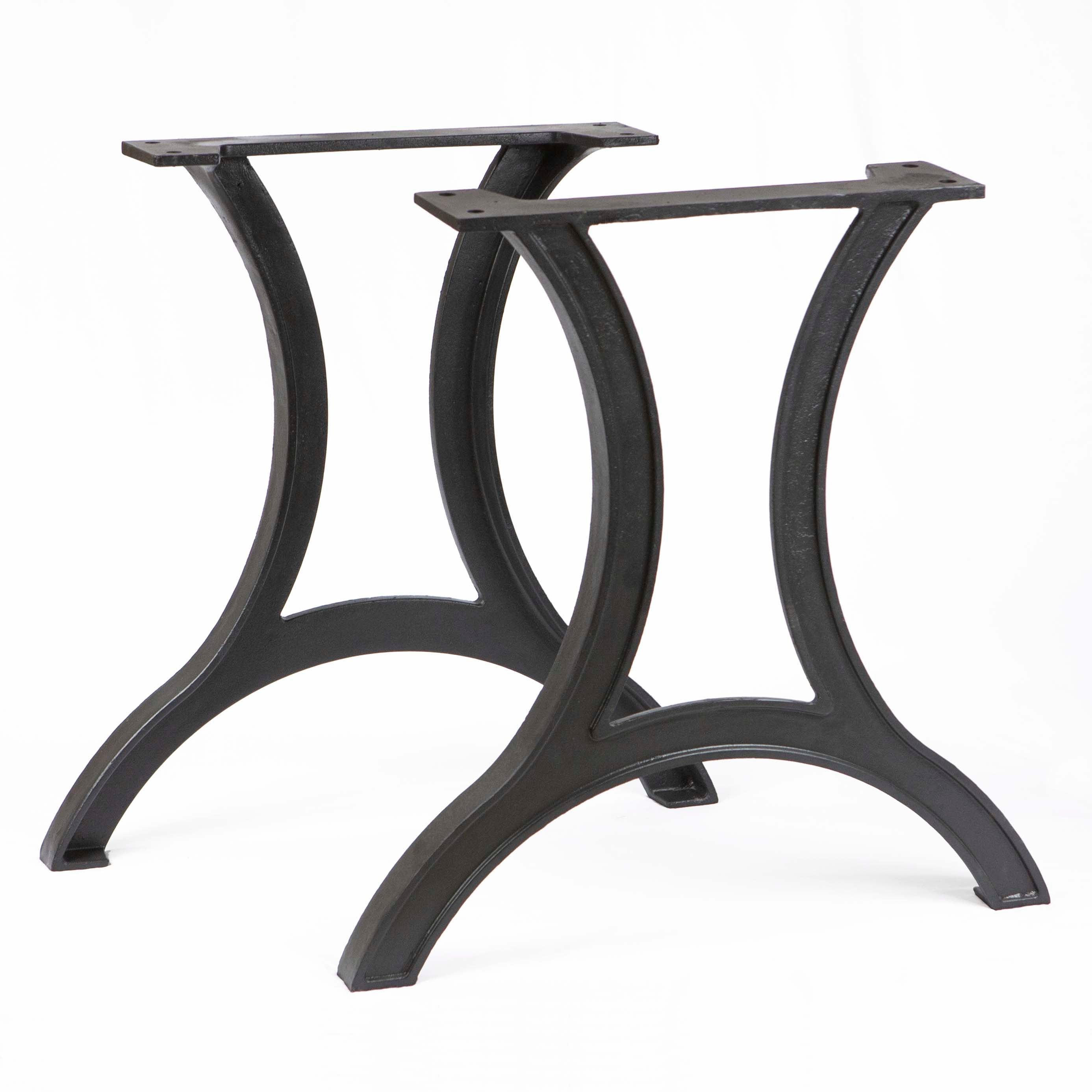 Heavy Duty CN710 Cast Iron Dining Table Legs - 1 Pair (Set of 2) for Rustic Farmhouse, Industrial Style Kitchen & Outdoor Furniture
