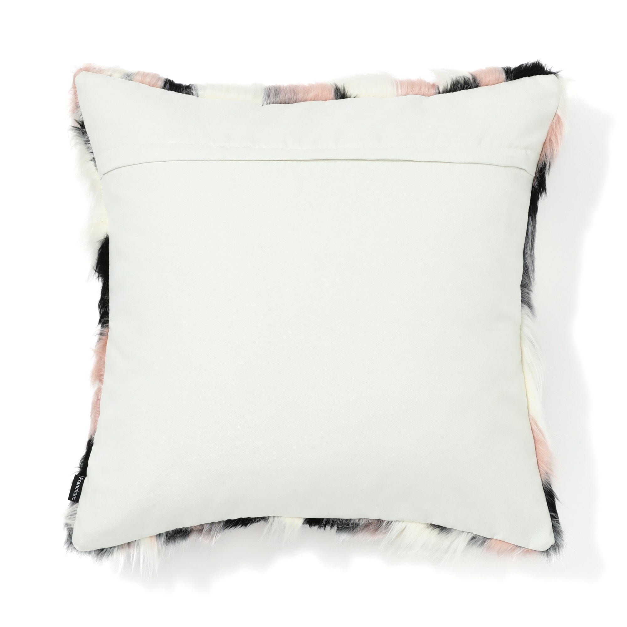 Soft Faux Fur Cushion Cover 18x18 Inches - Pink and Gray Cozy Pillow Case for Sofa, Bed, Chair - Home Decor & Living Room Accessories